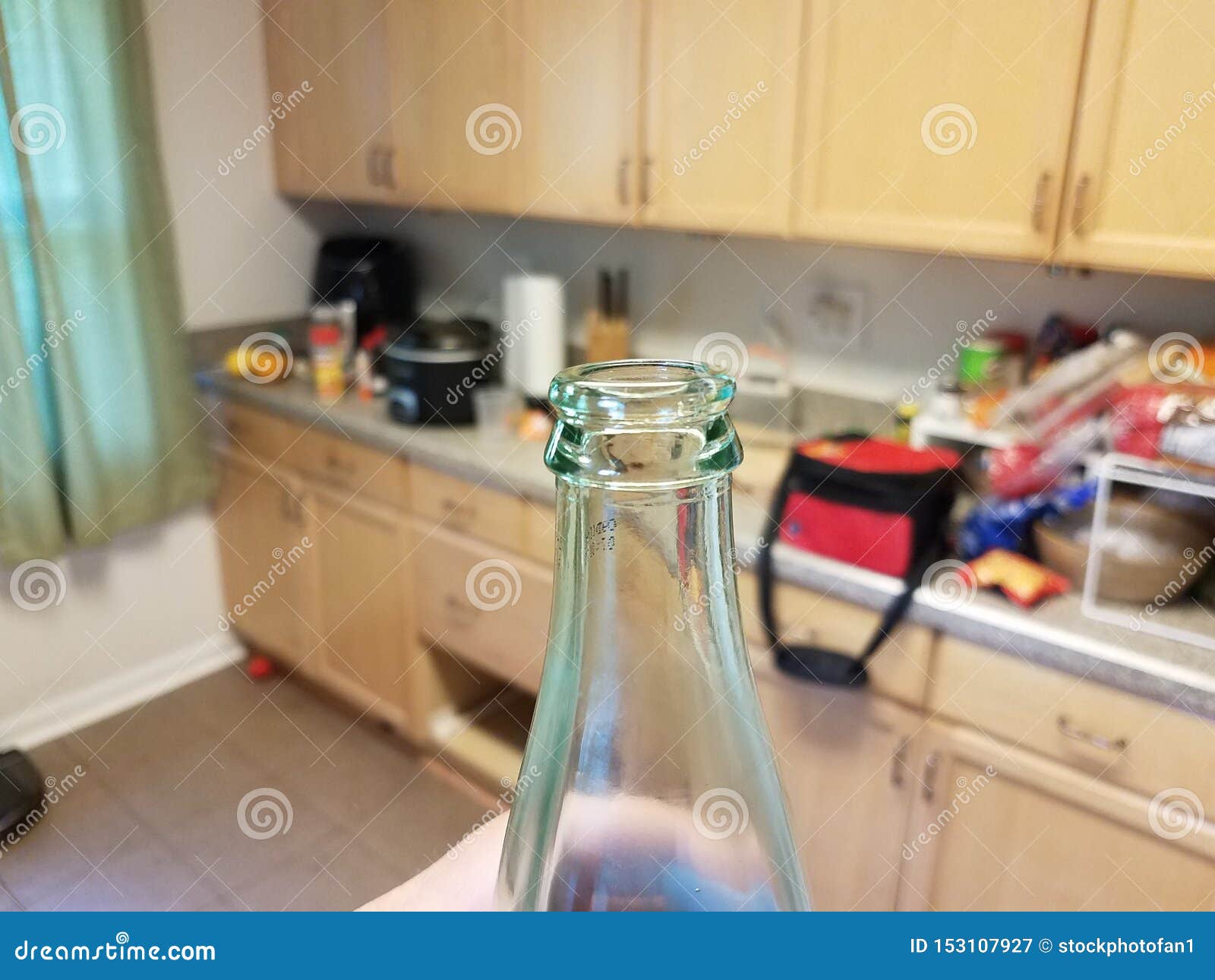 Clear Glass Bottle in Kitchen Area in House Stock Image Image of