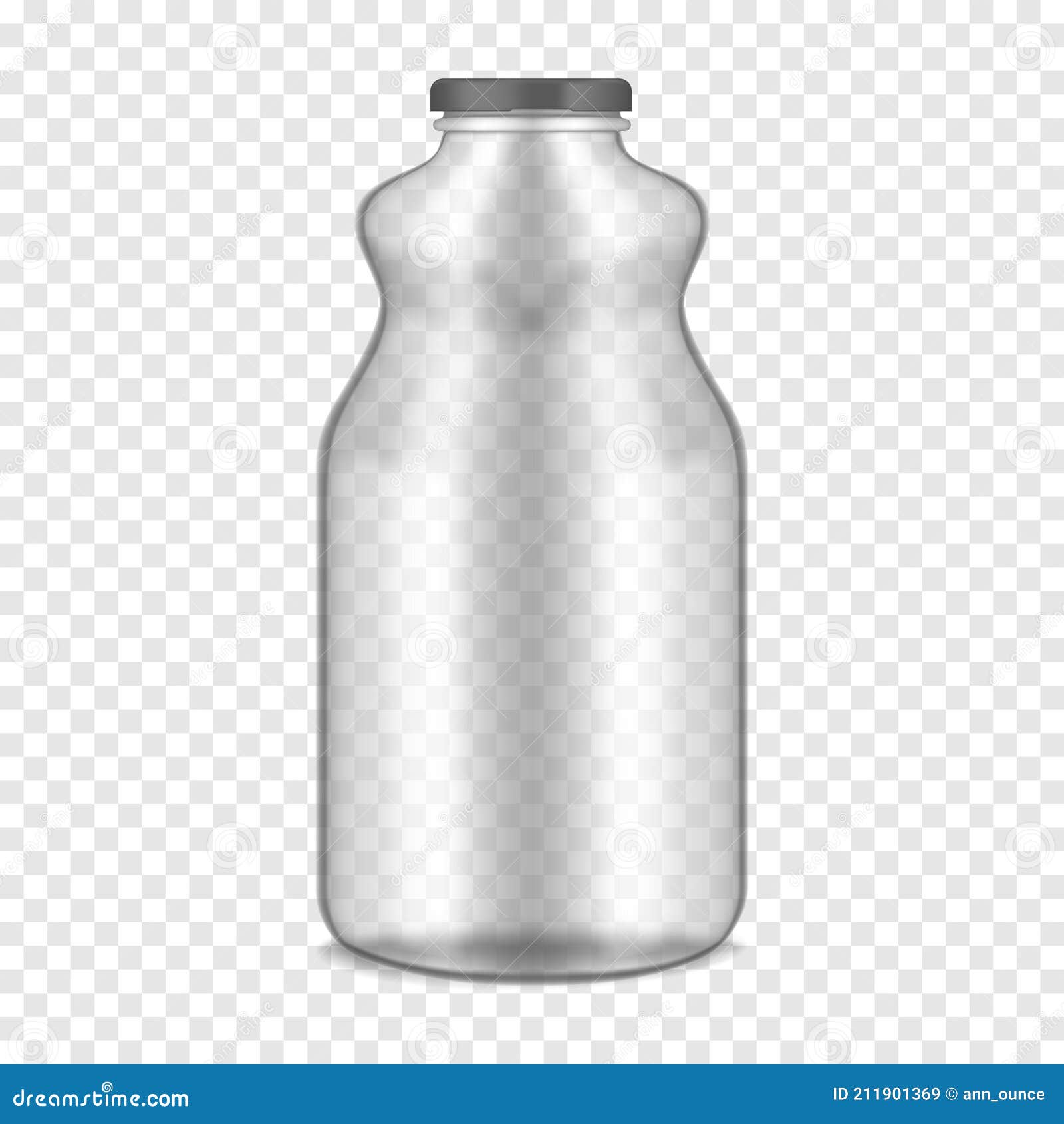 Clear water bottle on transparent background. Realistic vector
