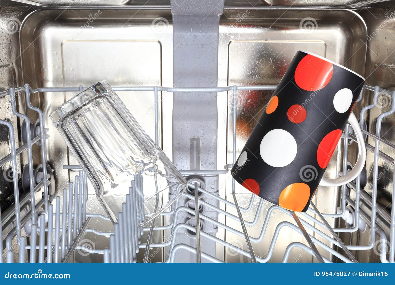 Clear Glass and Coffee Mag in Dishwasher Stock Image Image of glass