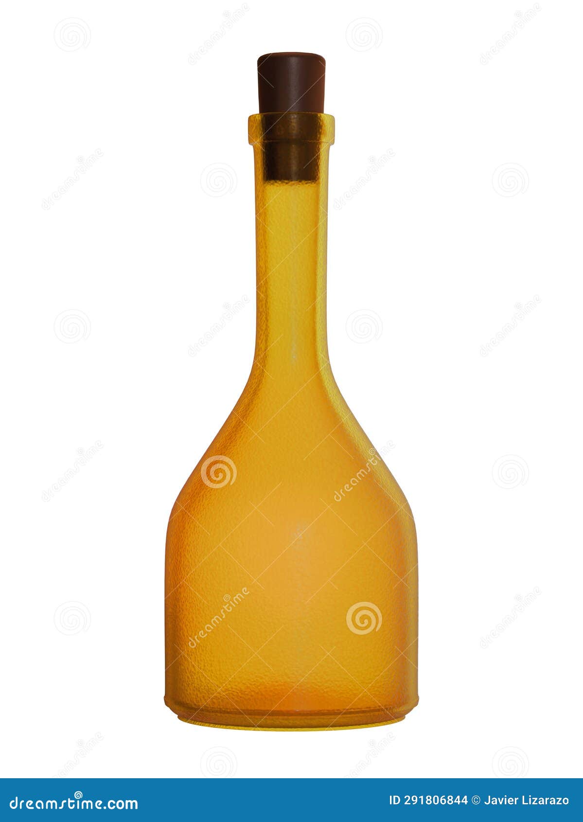 clear glass and yellow bottle for liquor poison or potion