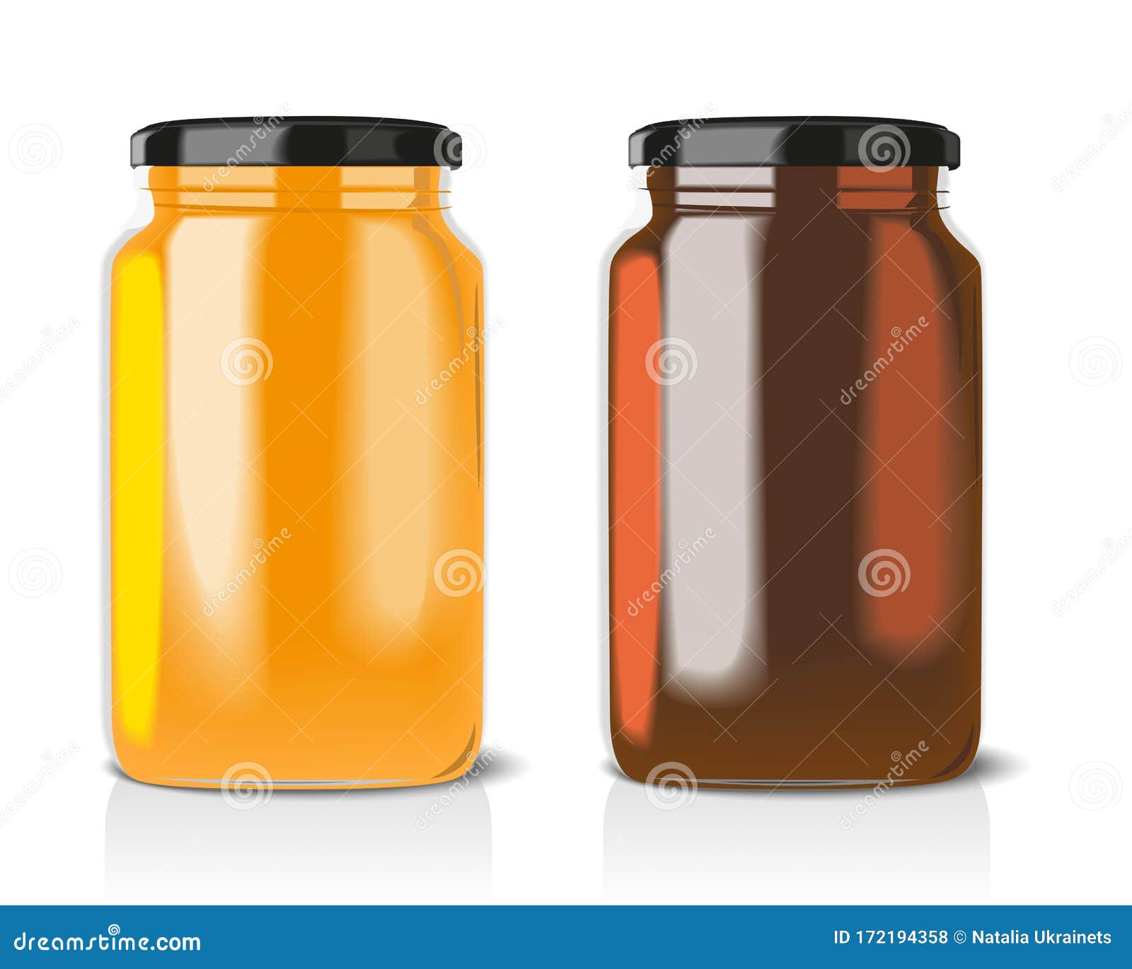 Clear Honey Jar stock vector. Illustration of bottle 172194358