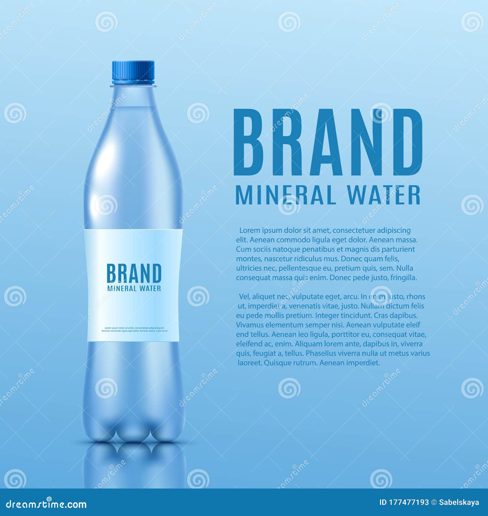 Clear Mineral Water Bottle Ad Poster - Realistic Mockup Stock Regarding Mineral Water Label Template