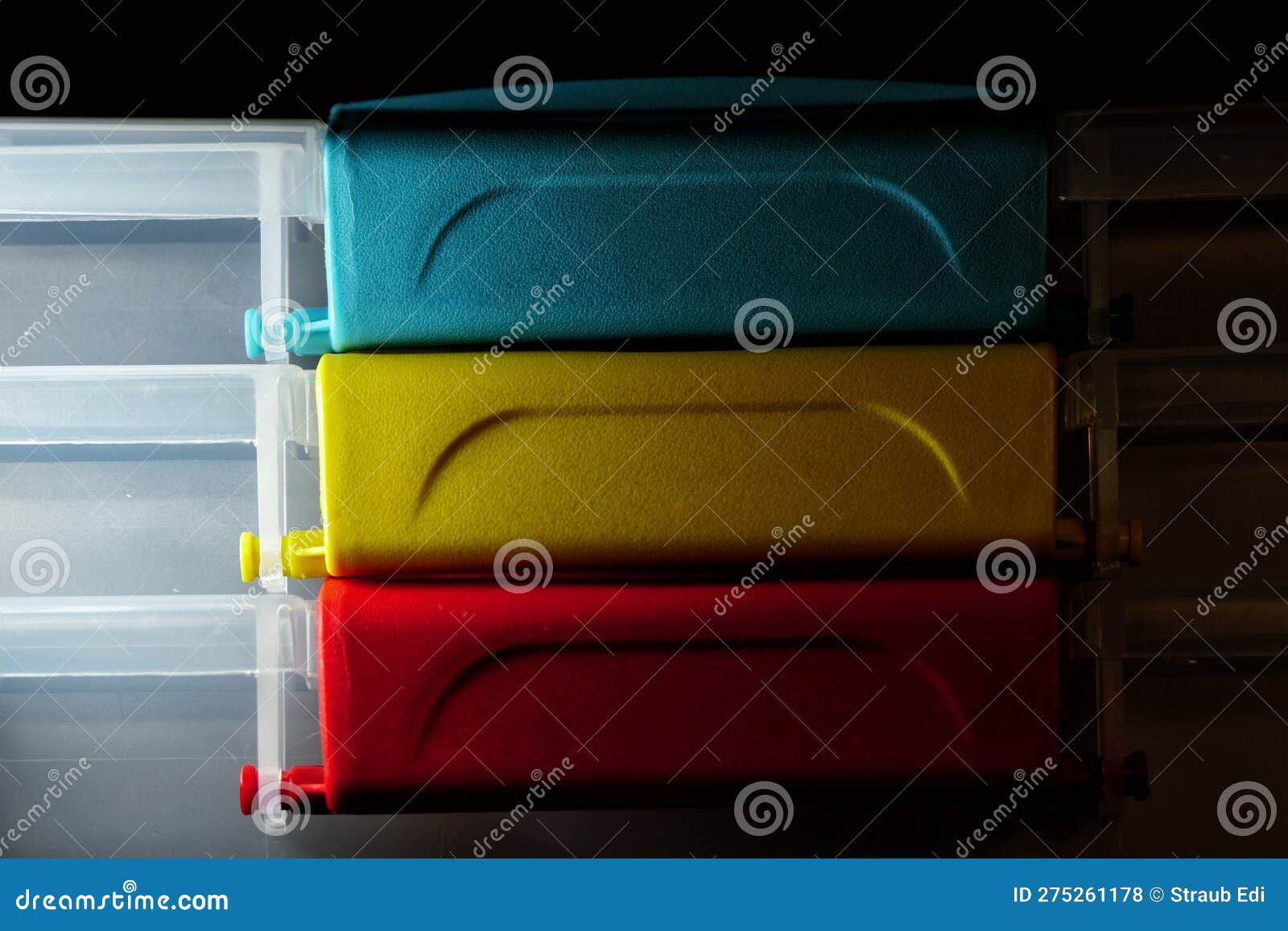 Clear Plastic Boxes, with Coloured Locks Stock Photo Image of boxes