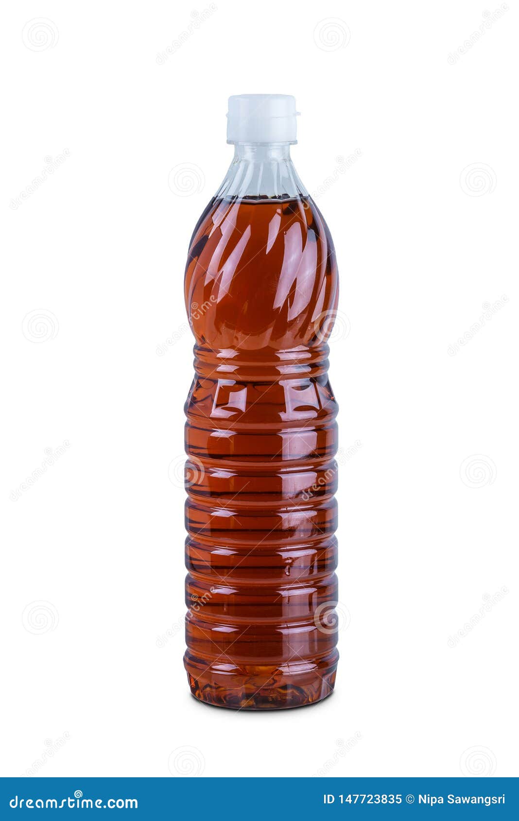 Clear Plastic Fish Sauce Bottle Isolated on White Background Stock