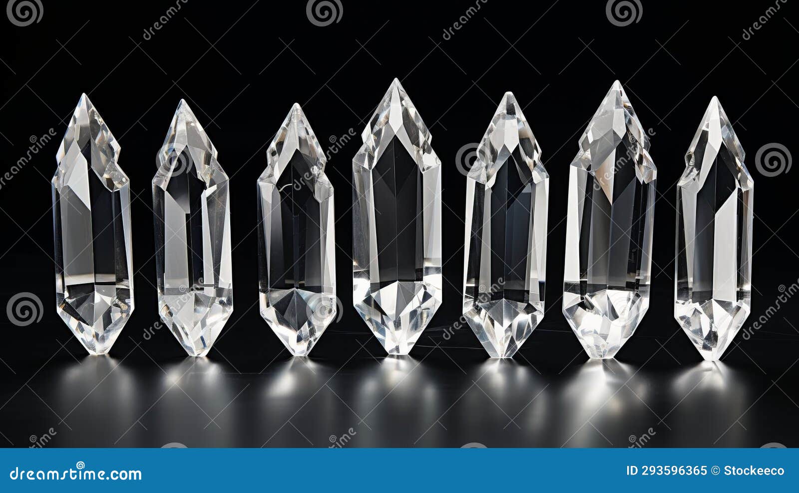 quartz-cut-diamonds: a stunning display of five crystal pointers