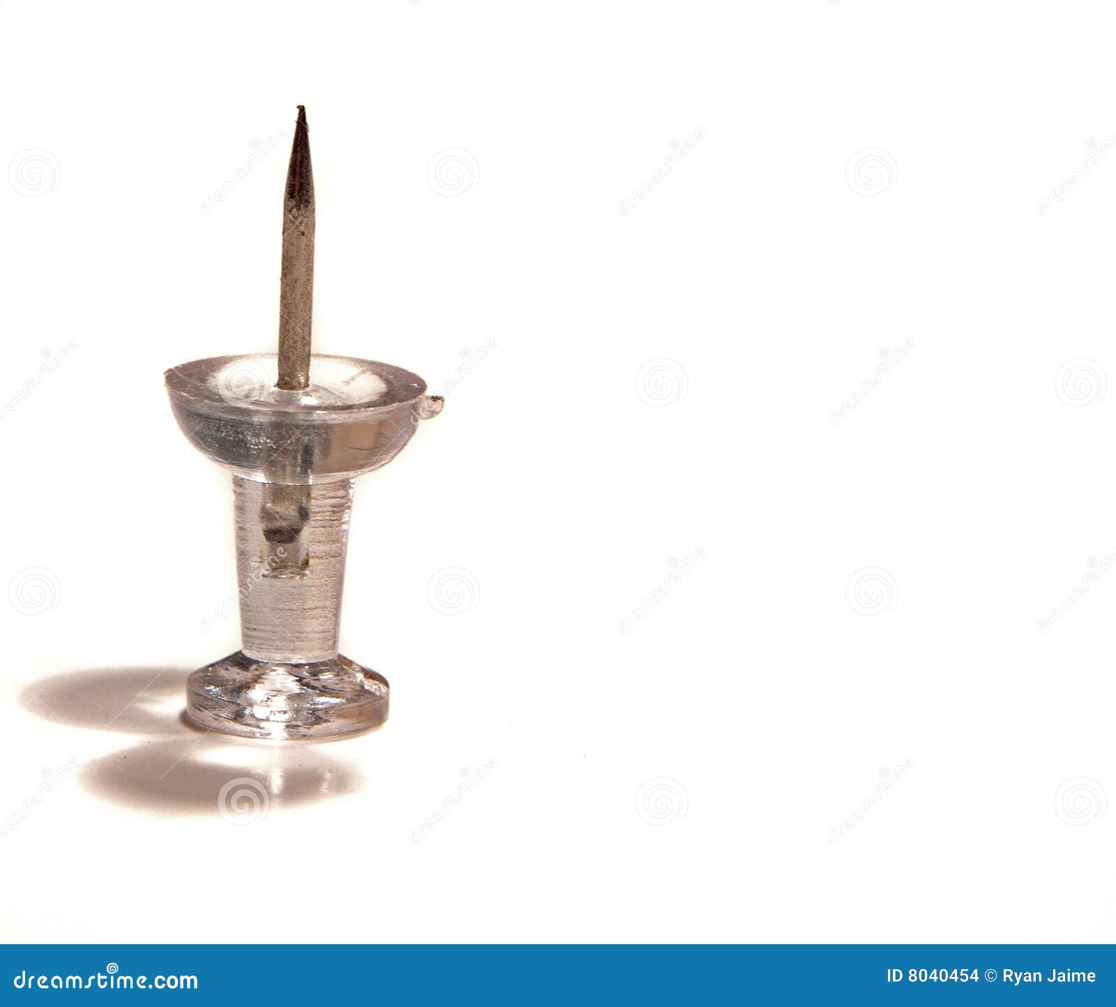 Clear thumb tack stock photo. Image of close, white, light 8040454