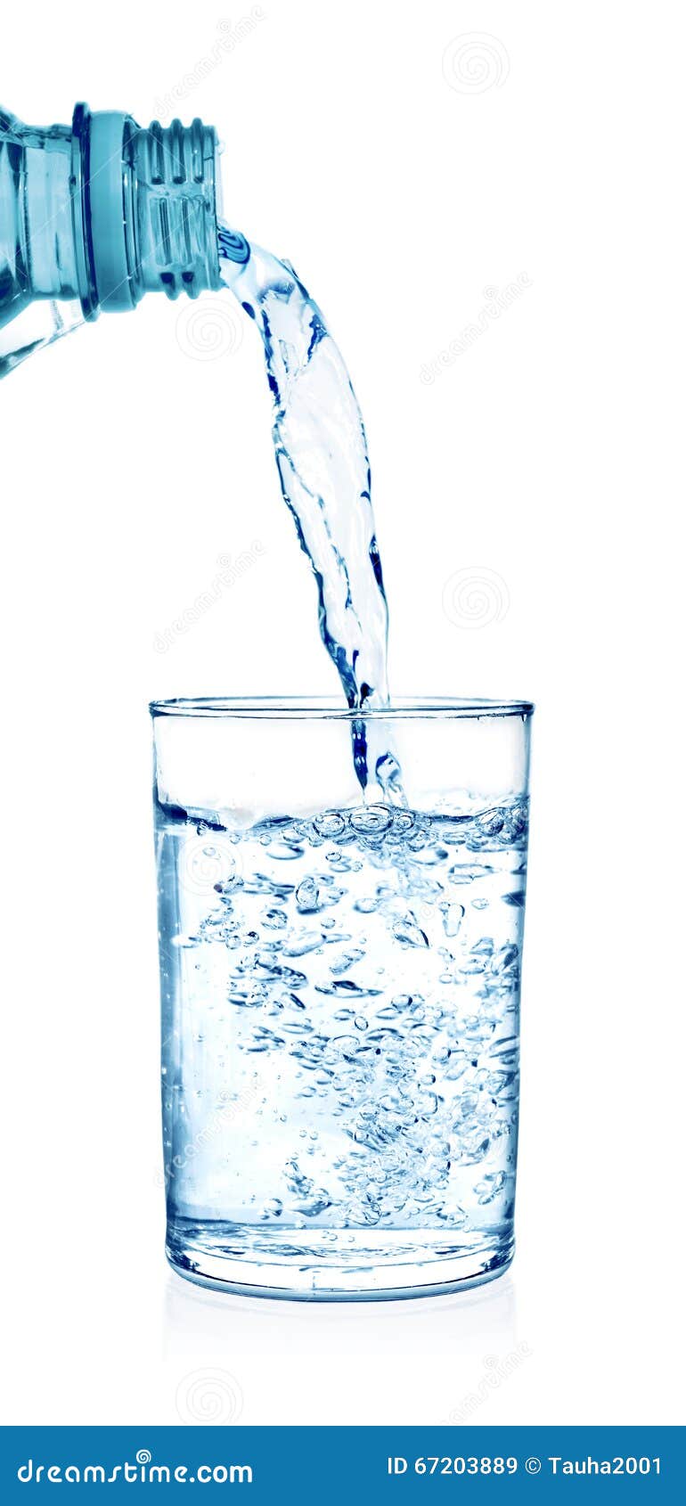 Clear Water Being Poured into a Glass Cup Isolated Stock Image Image