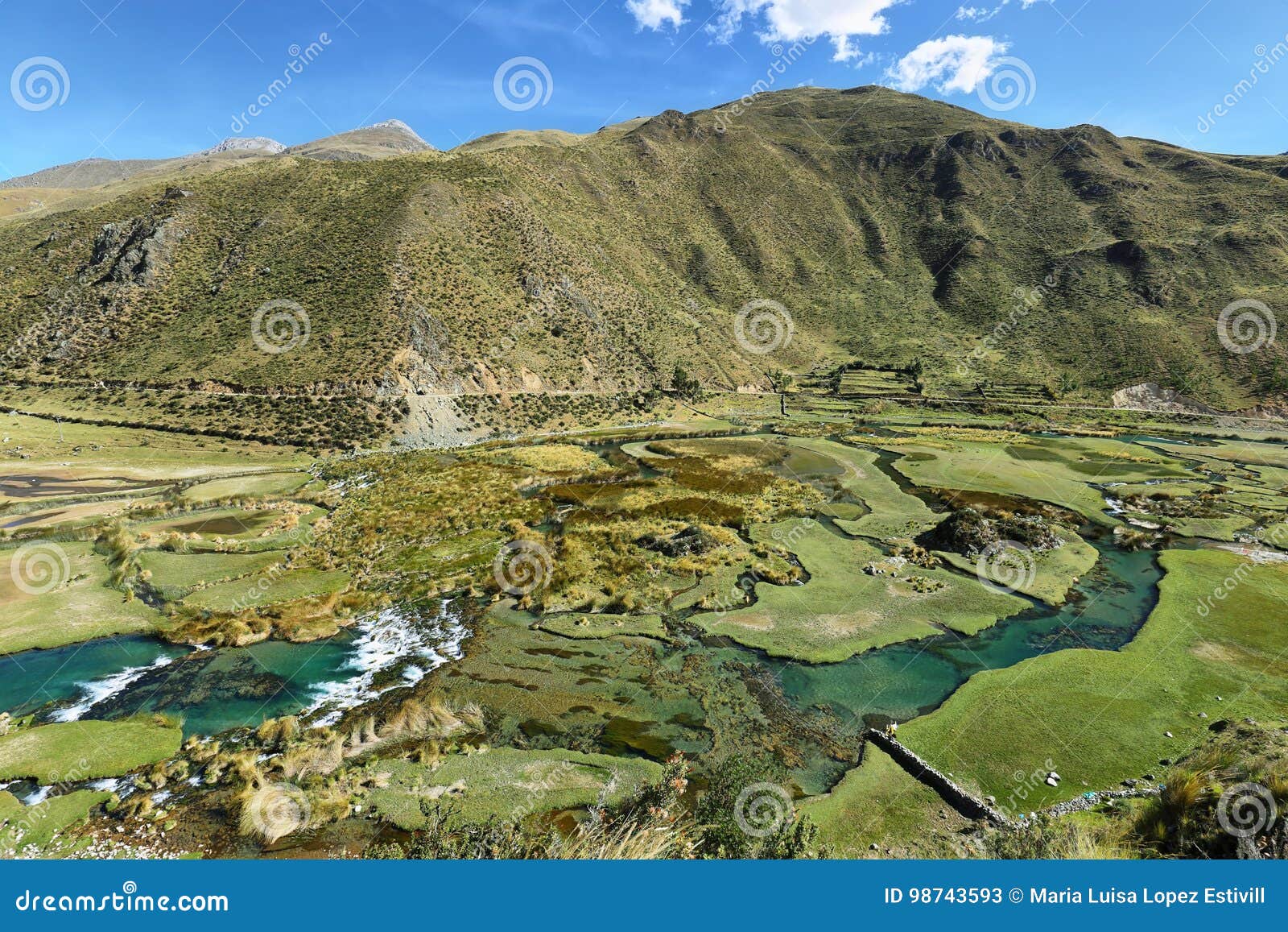 clear waters of caÃÂ±ete river near vilca villag, peru