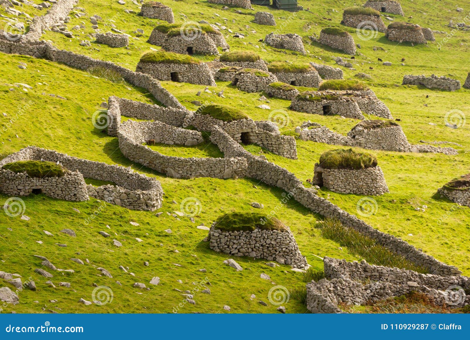 Cleits at St Kilda, Outer Hebrides, Scotland Stock Image Image of