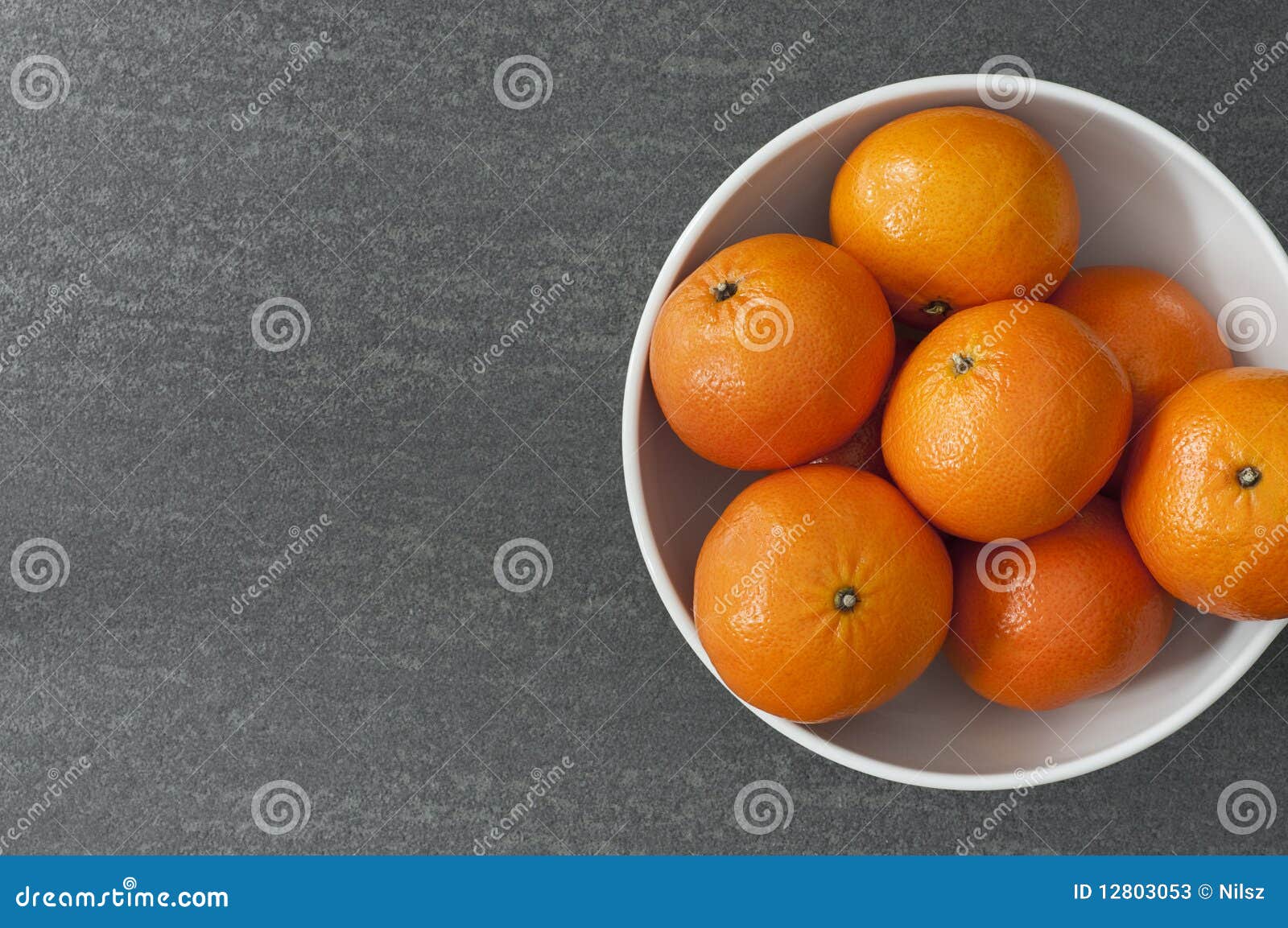 Clementines in White Bowl on Slate Stock Image Image of breakfast