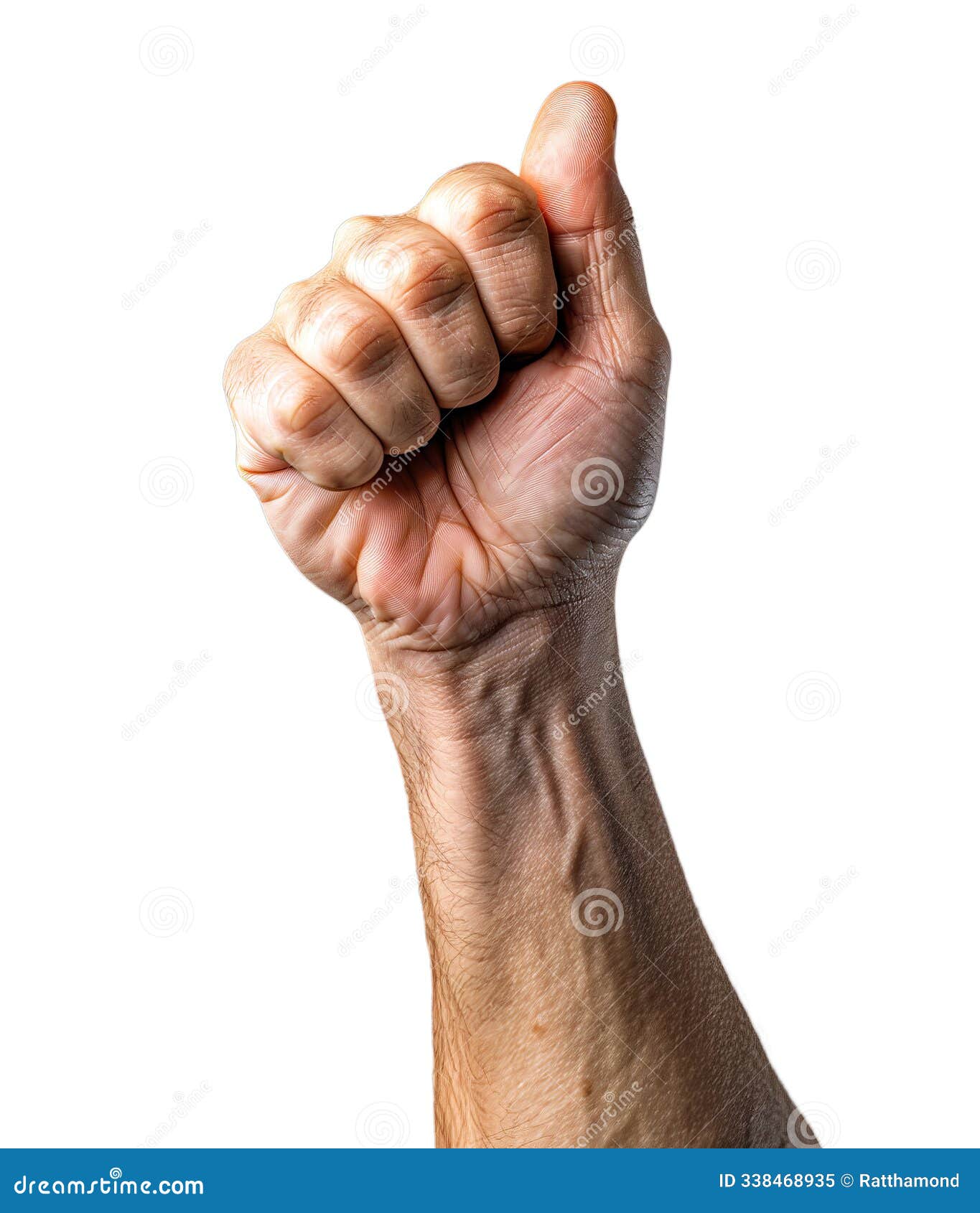 a clenched fist,  on a transparent background, izes strength and determination