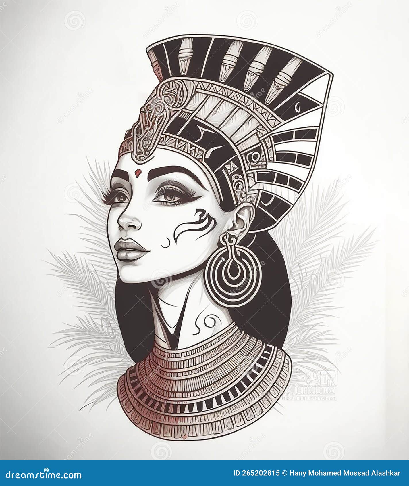 Black And Gray Nefertiti Egyptian Queen by Capone: TattooNOW