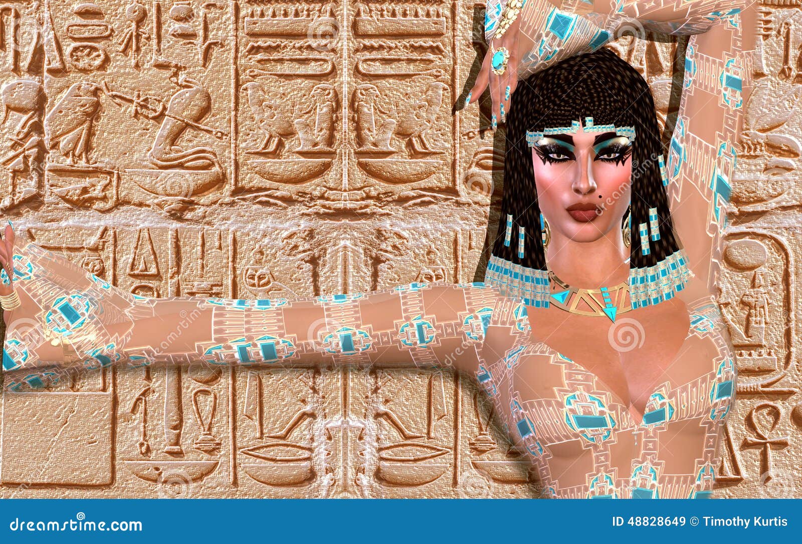 Cleopatra Una Versione Digitale Moderna Di Arte Illustrazione di Stock -  Illustrazione di vestito, egitto: 48828649