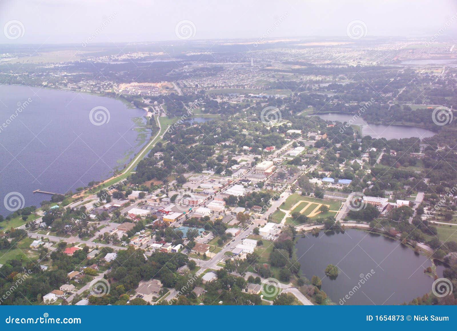 clermont, fl downtown aerial view.
