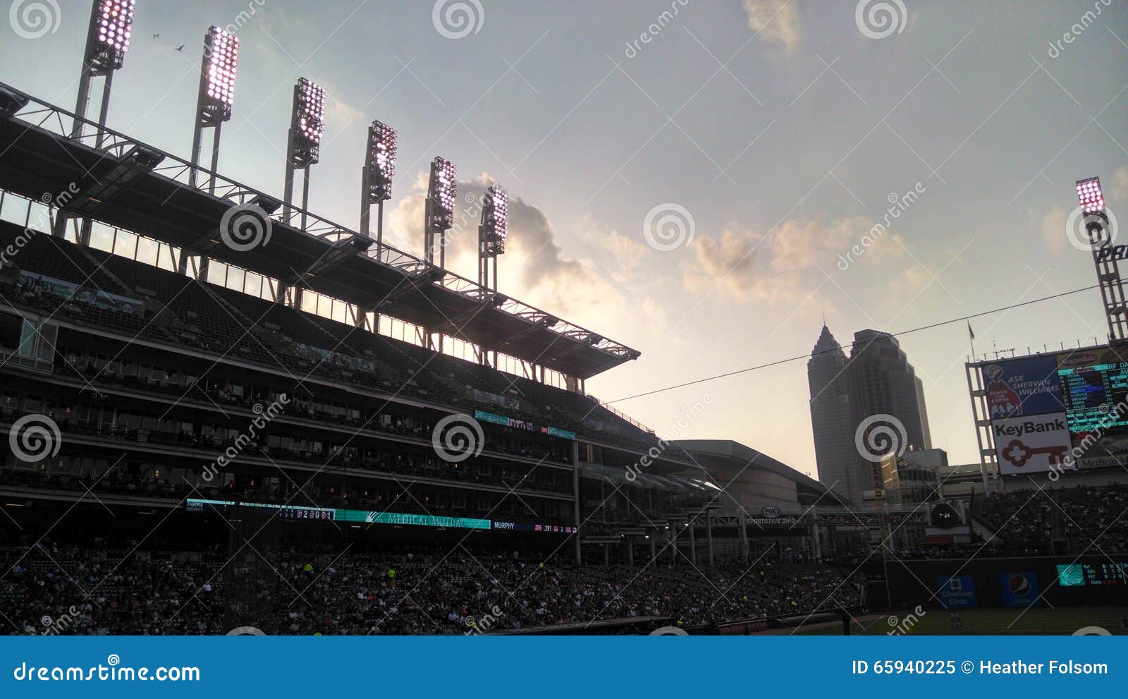 Cleveland baseball stadium editorial image. Image of field 65940225