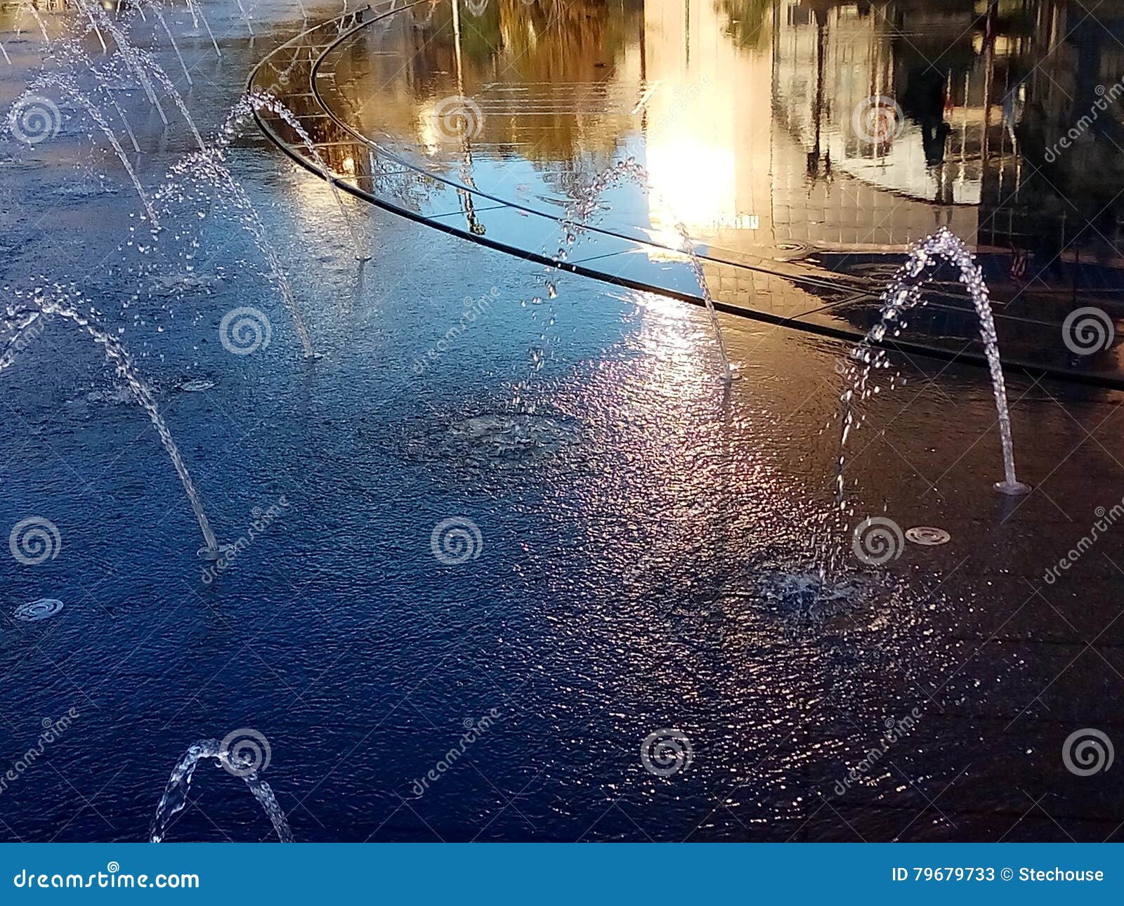 Cleveland, Ohio Reflected in Fountain Stock Image Image of spigot