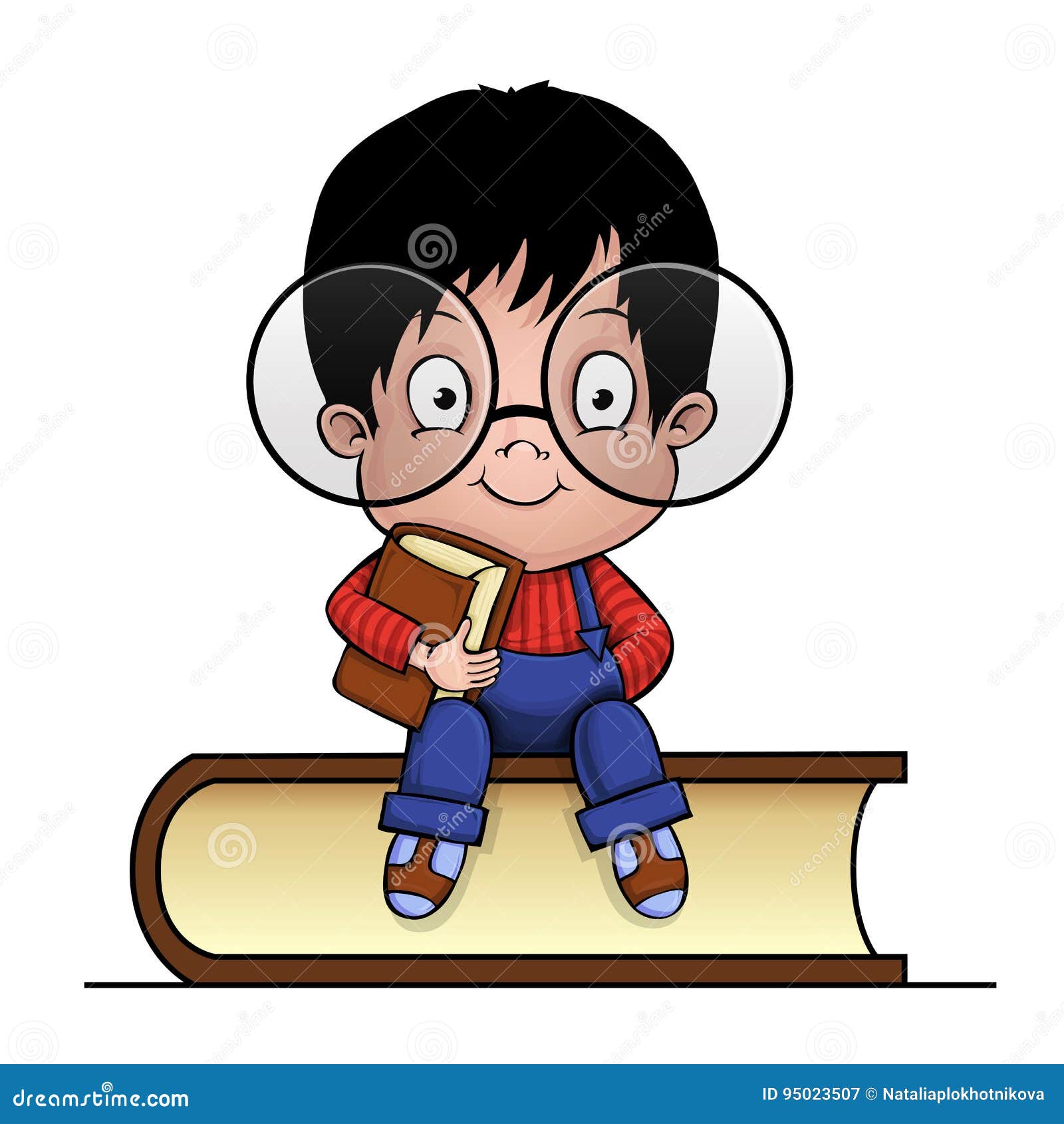 Clever Boy with a Book. Cartoon. Stock Illustration - Illustration of clothing, original: 95023507 Clever Boy with a Book. Cartoon. Stock Illustration - Illustration of clothing, original: 95023507