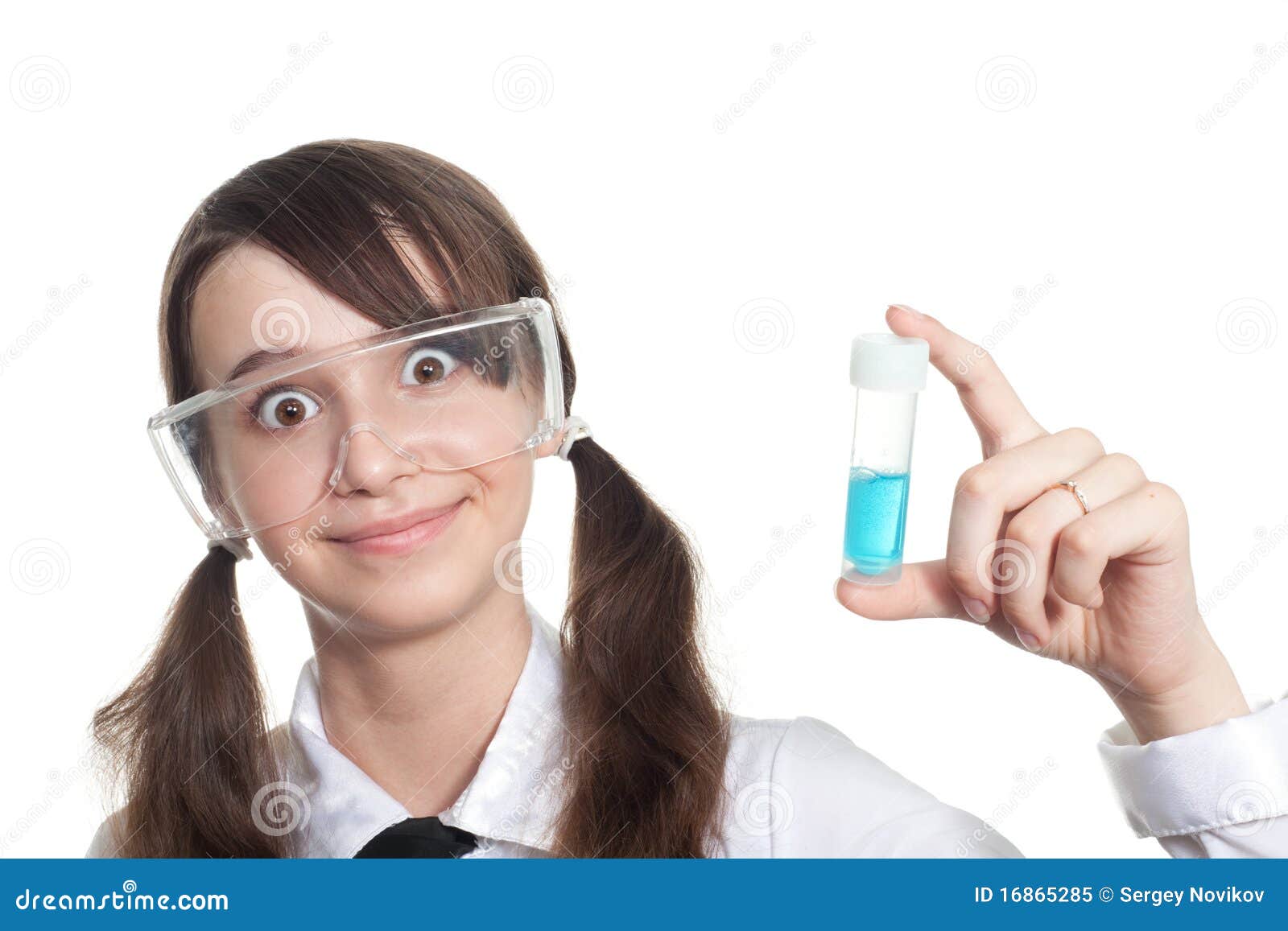 Clever Student With Test Tube Stock Image - Image of female, hair: 16865285