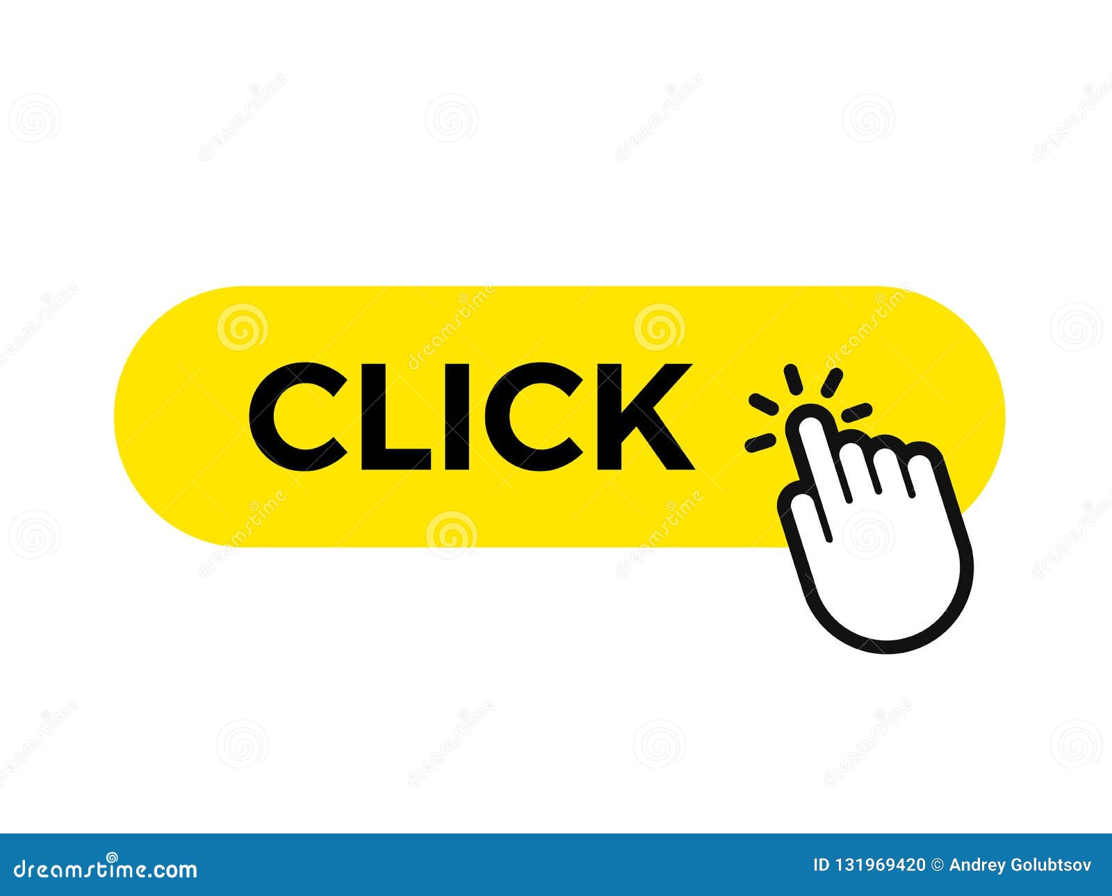 Click Bar and Finger Vector  Button Icon Template Stock Vector