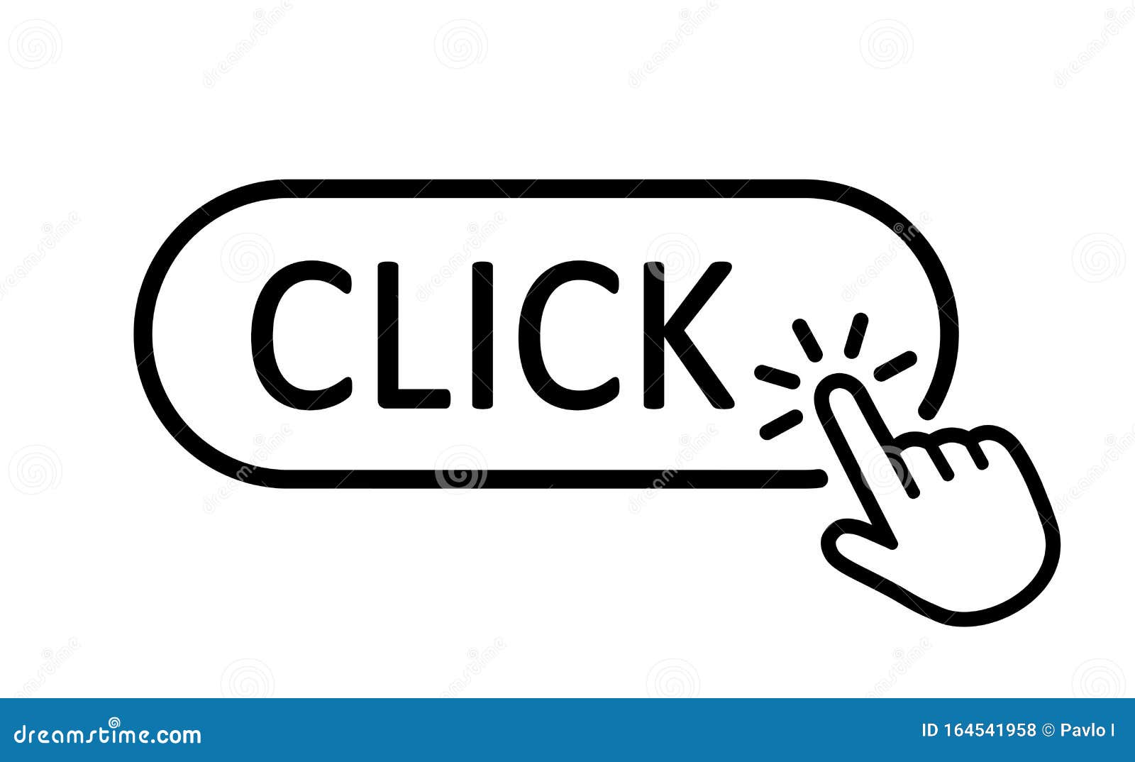 click button with hand pointer clicking. click here web button.  website hand finger clicking cursor Ã¢â¬â 