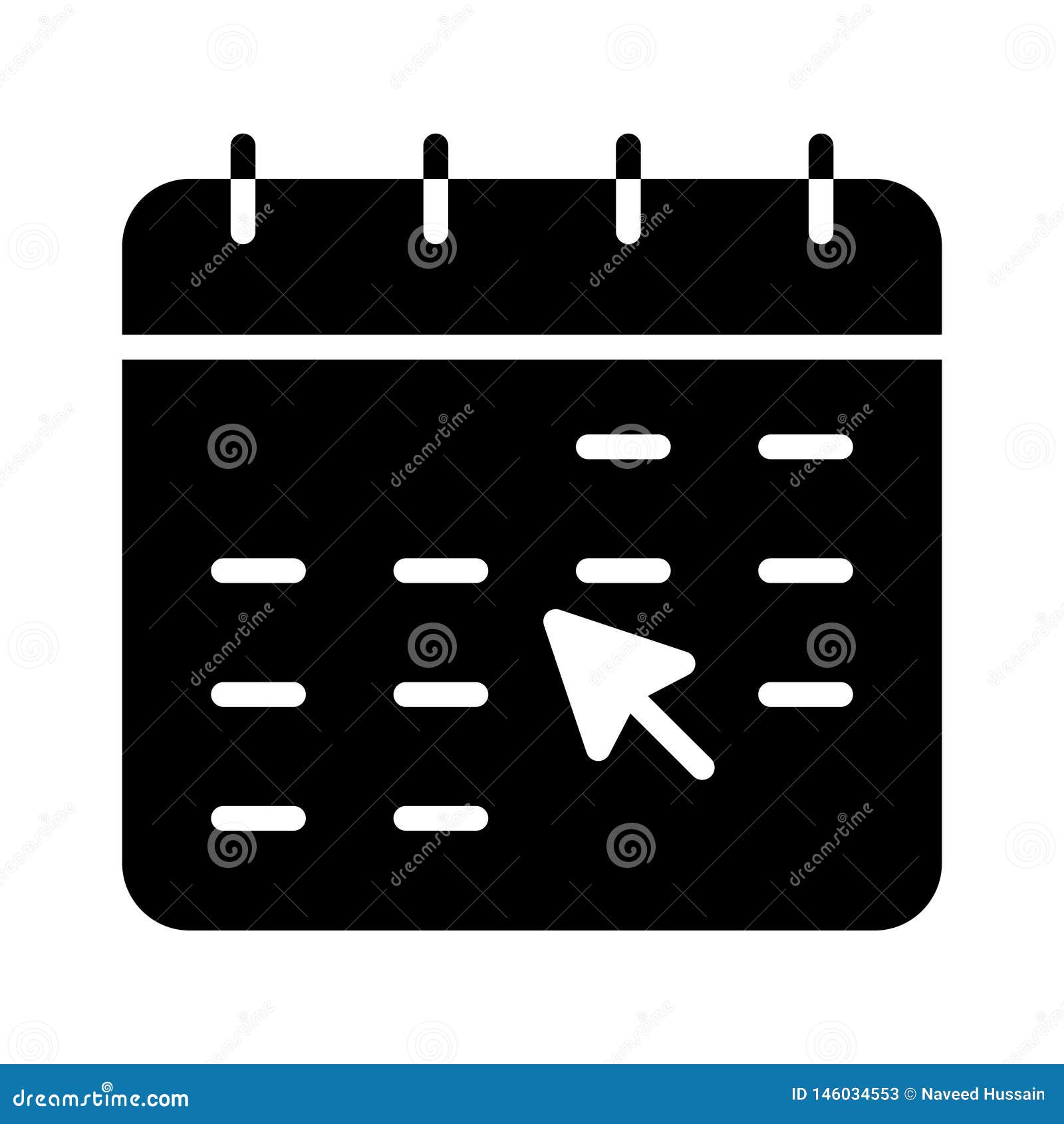 Click Calendar Glyph Flat Vector Icon Stock Vector Illustration of