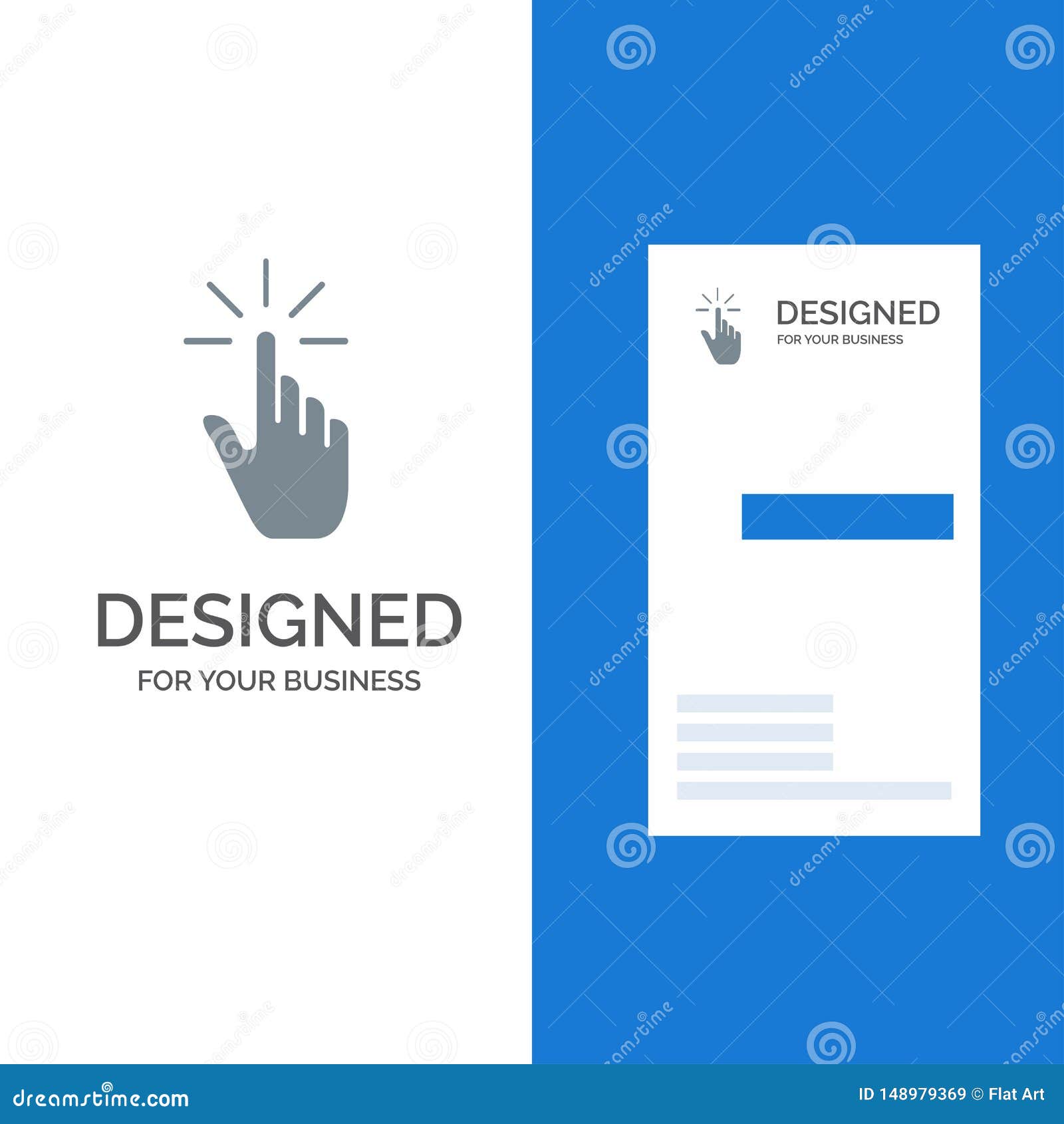 Click, Finger, Gesture, Gestures, Hand, Tap Grey Logo Design and Regarding Push Card Template