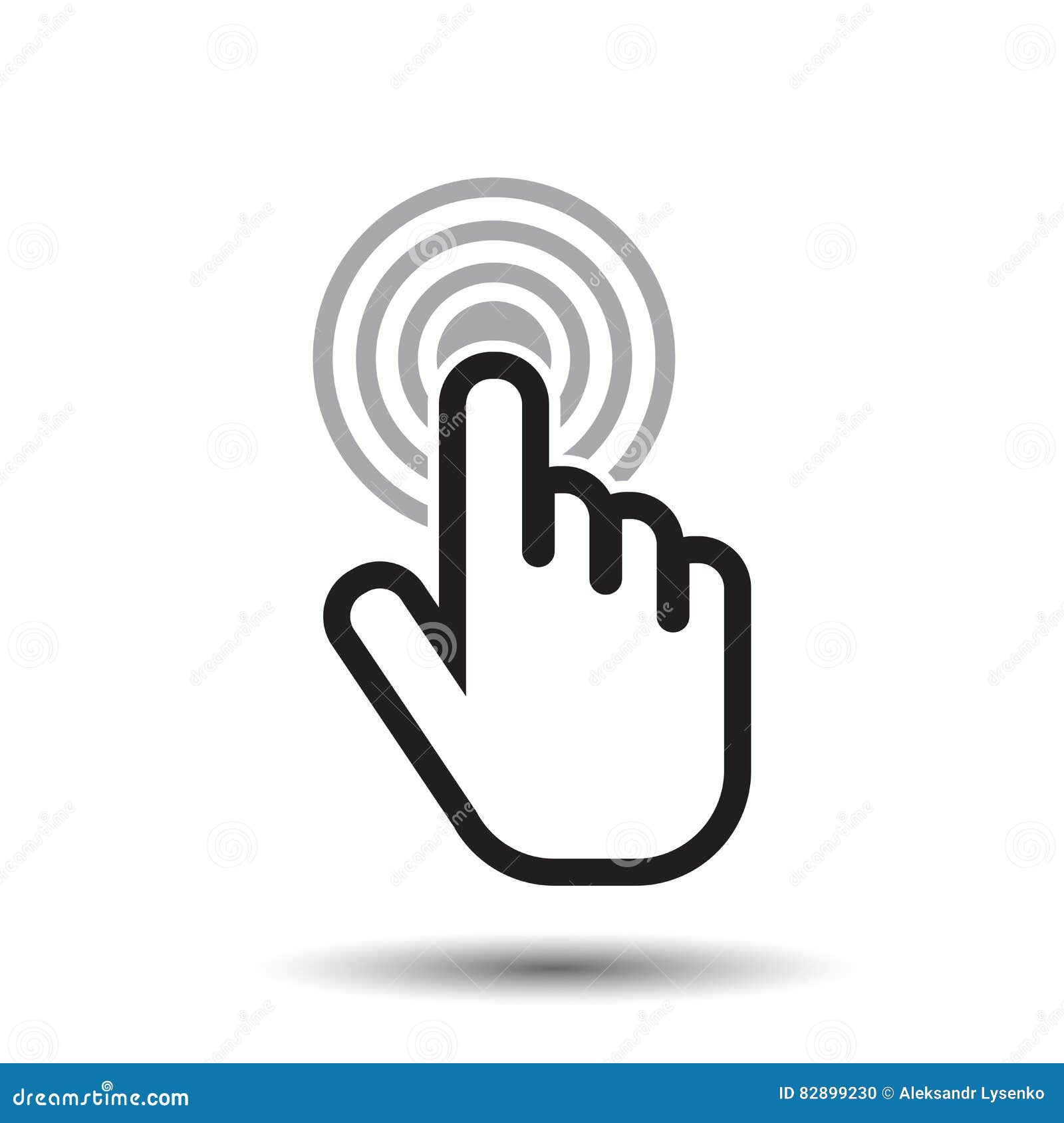 click hand icon. cursor finger sign flat .