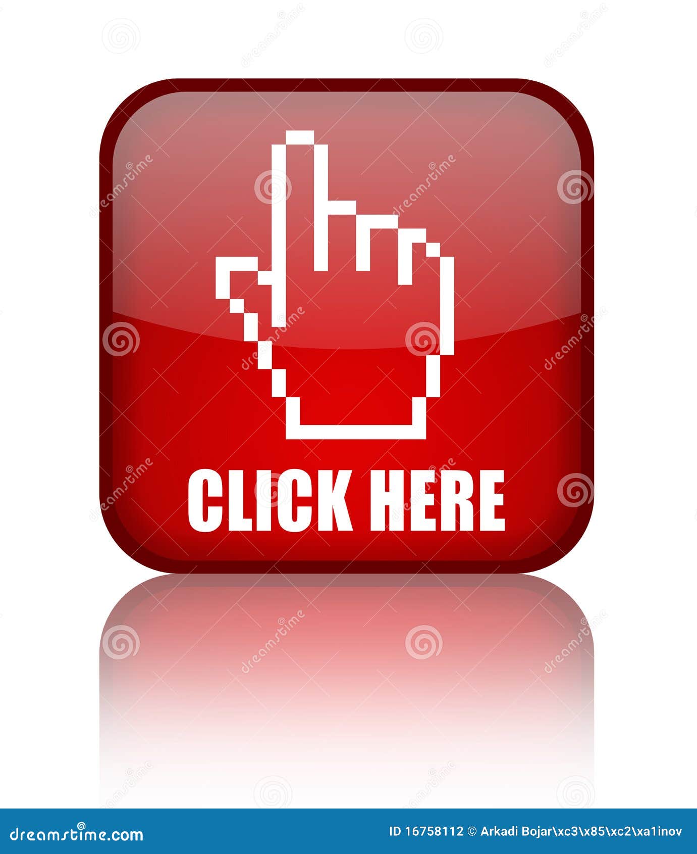 Click here button stock vector. Illustration of clickable - 16758112