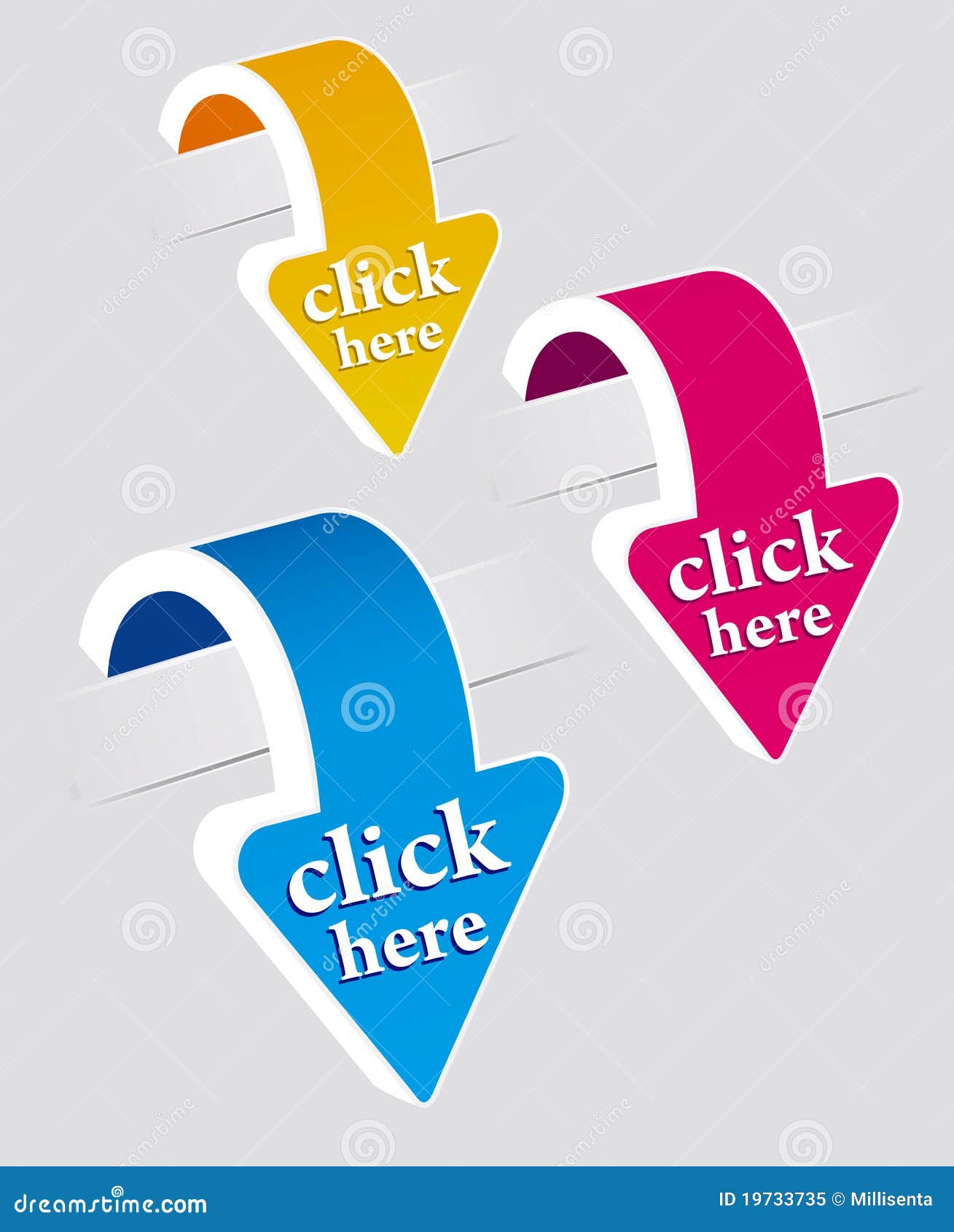 click here stickers set.