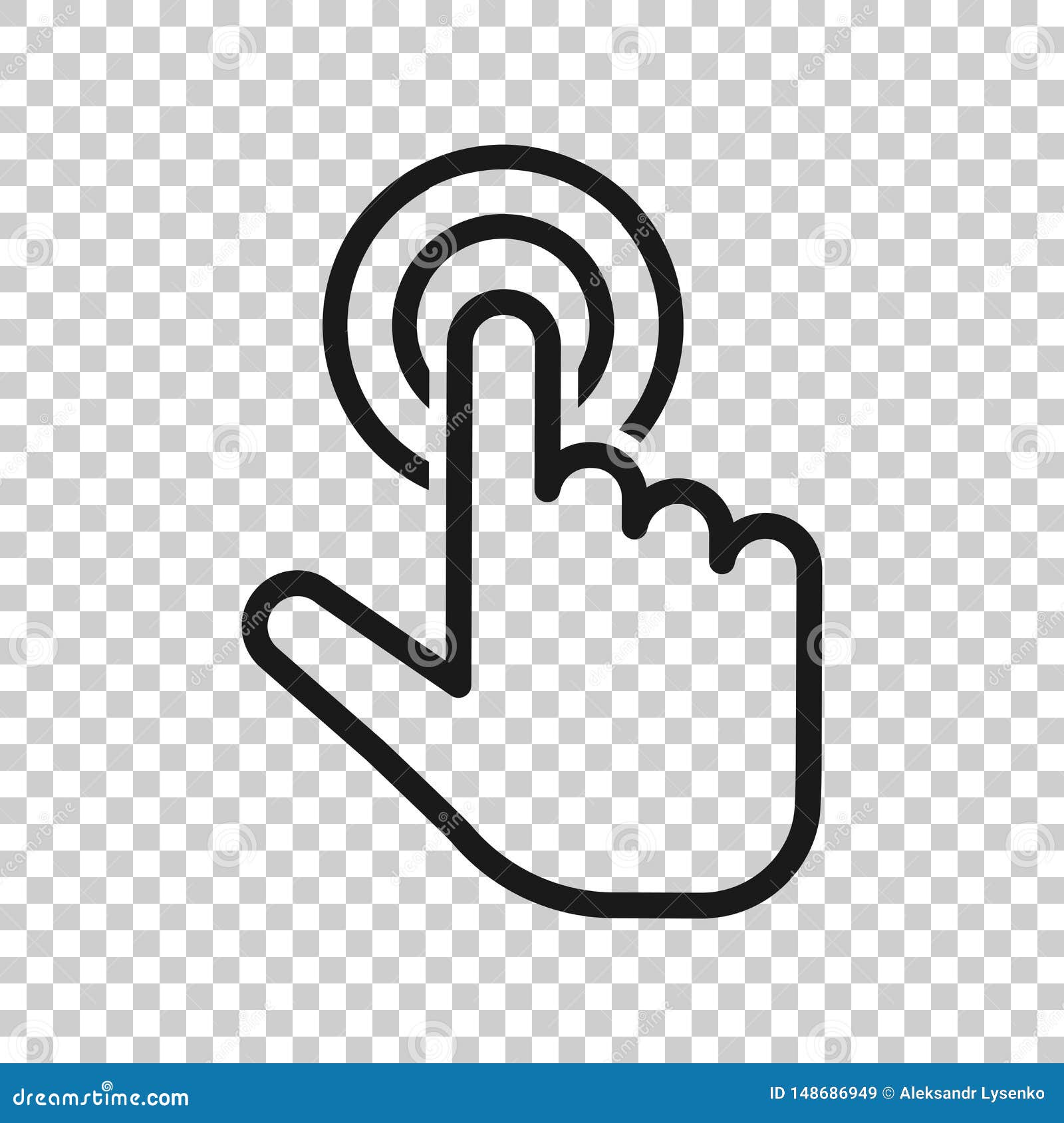 Hand press play icon for start media concept Vector Image