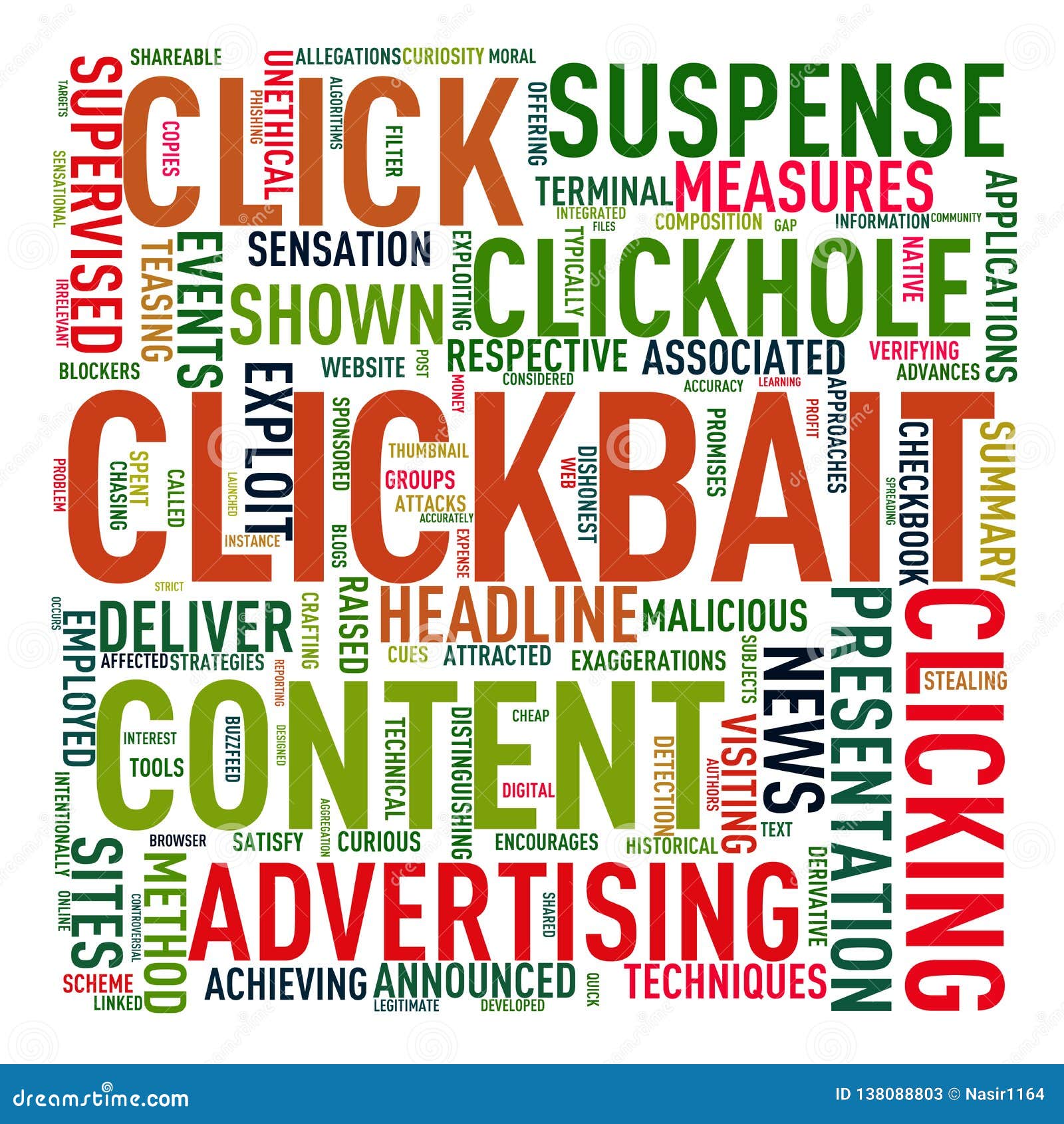 Clickbait Wordcloud Tag Illustration Stock Illustration Illustration