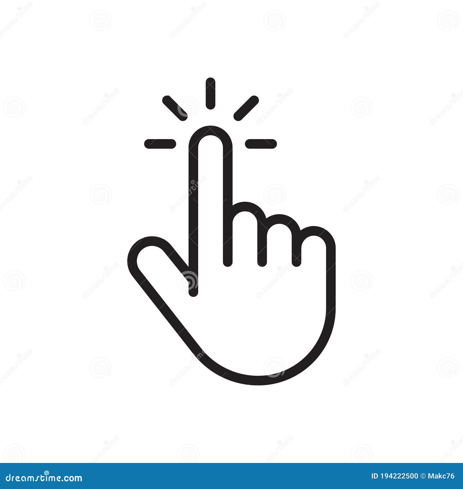 Hand clicking icon, click pointer vector Stock Vector