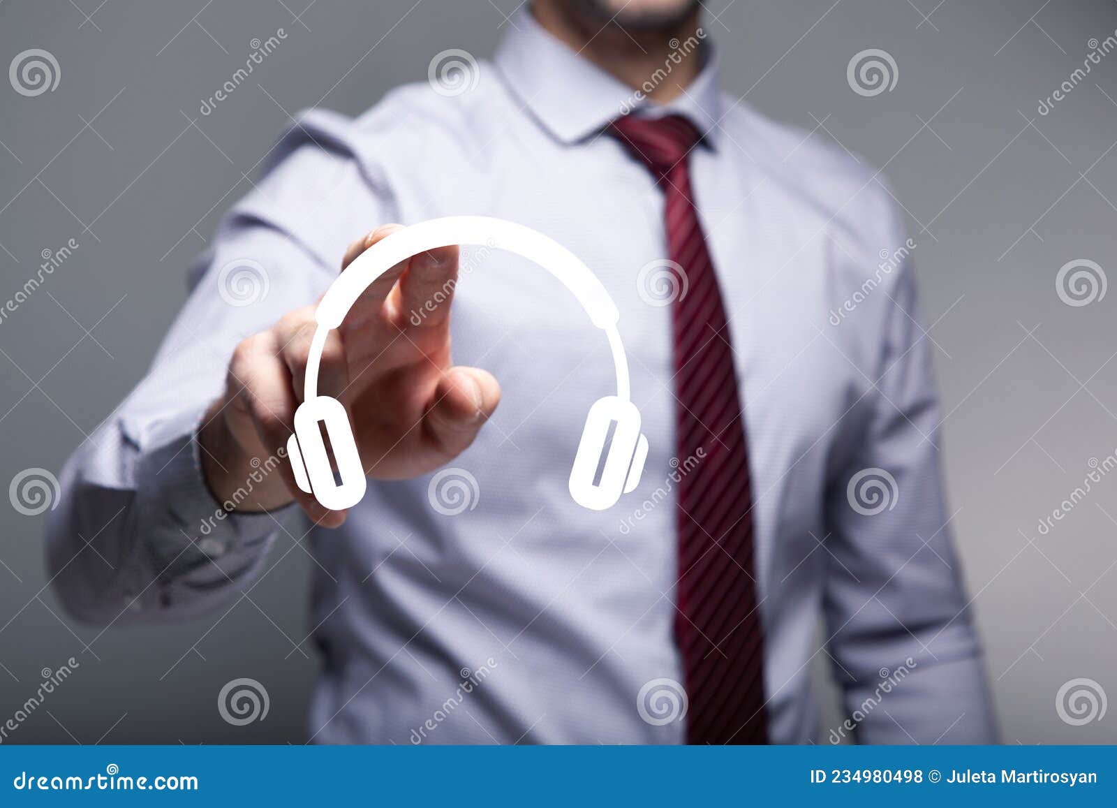 Clicks on Virtual Wireless Headphones Stock Photo Image of technology