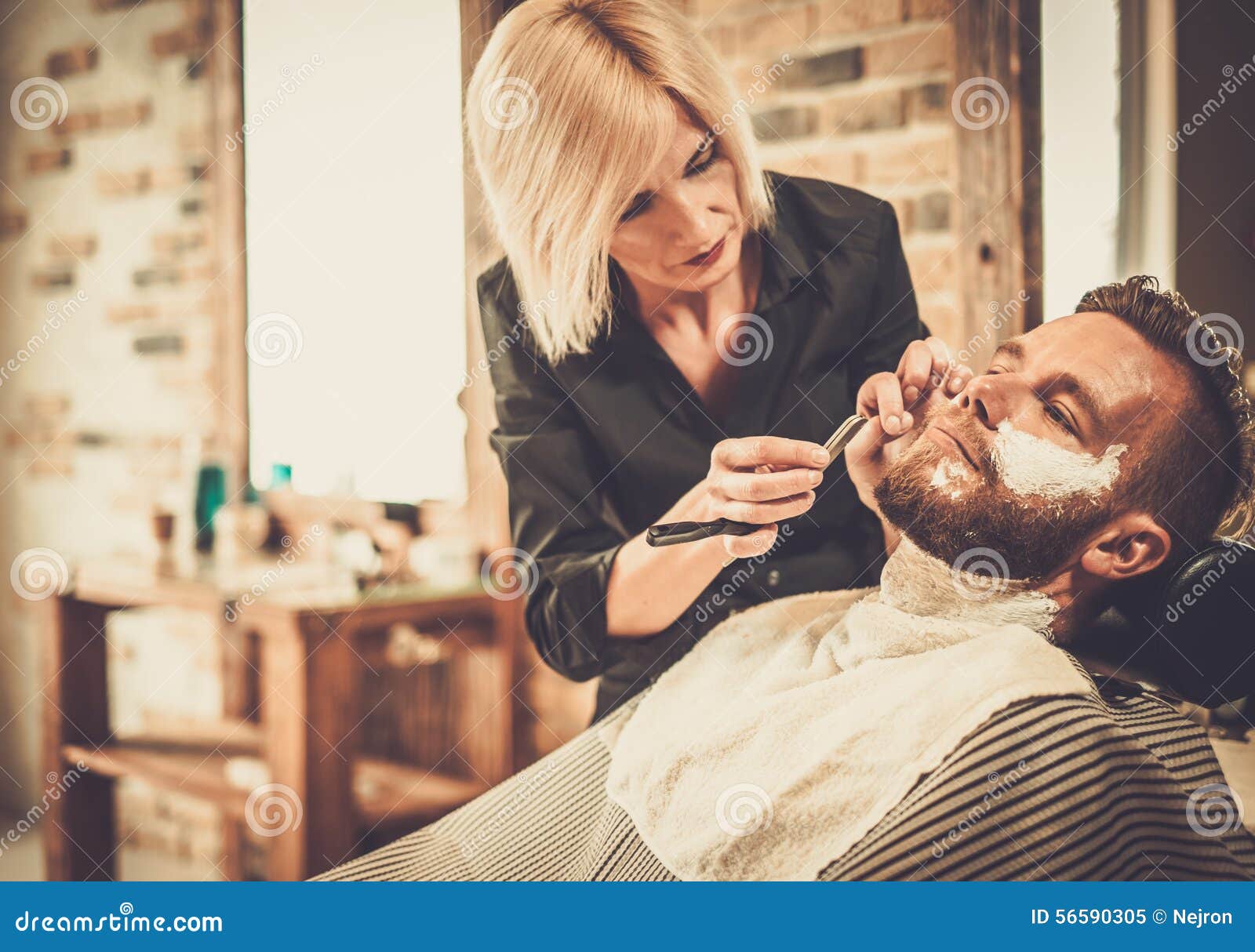 Client In Barber Shop Stock Photo - Image: 56590305 Client In Barber Shop Stock Photo - Image: 56590305