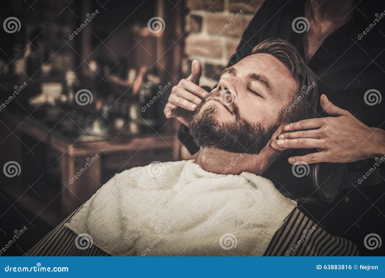 Client during Beard and Moustache Grooming Stock Photo Image of blade, client 63883816