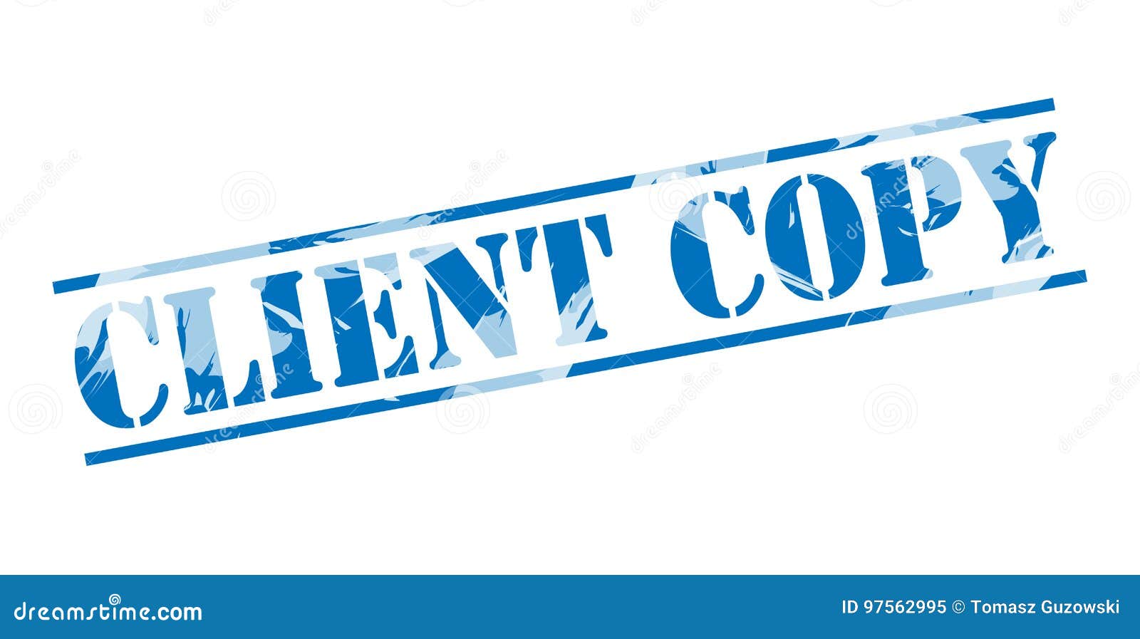 Client copy blue stamp stock illustration. Illustration of watermark
