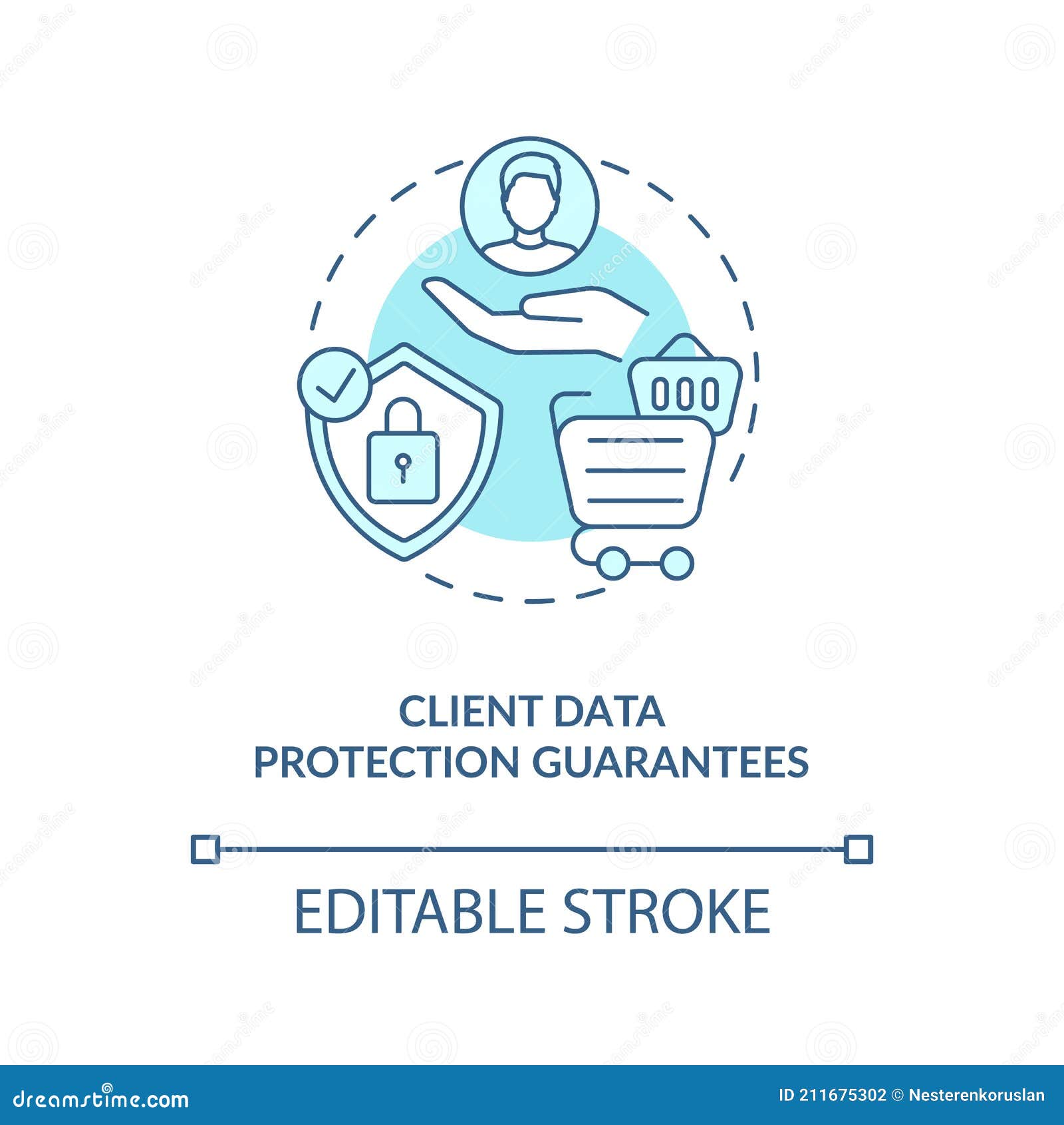 Client Data Protection Guarantees Concept Icon Stock Vector - Illustration  of pandemic, protect: 211675302