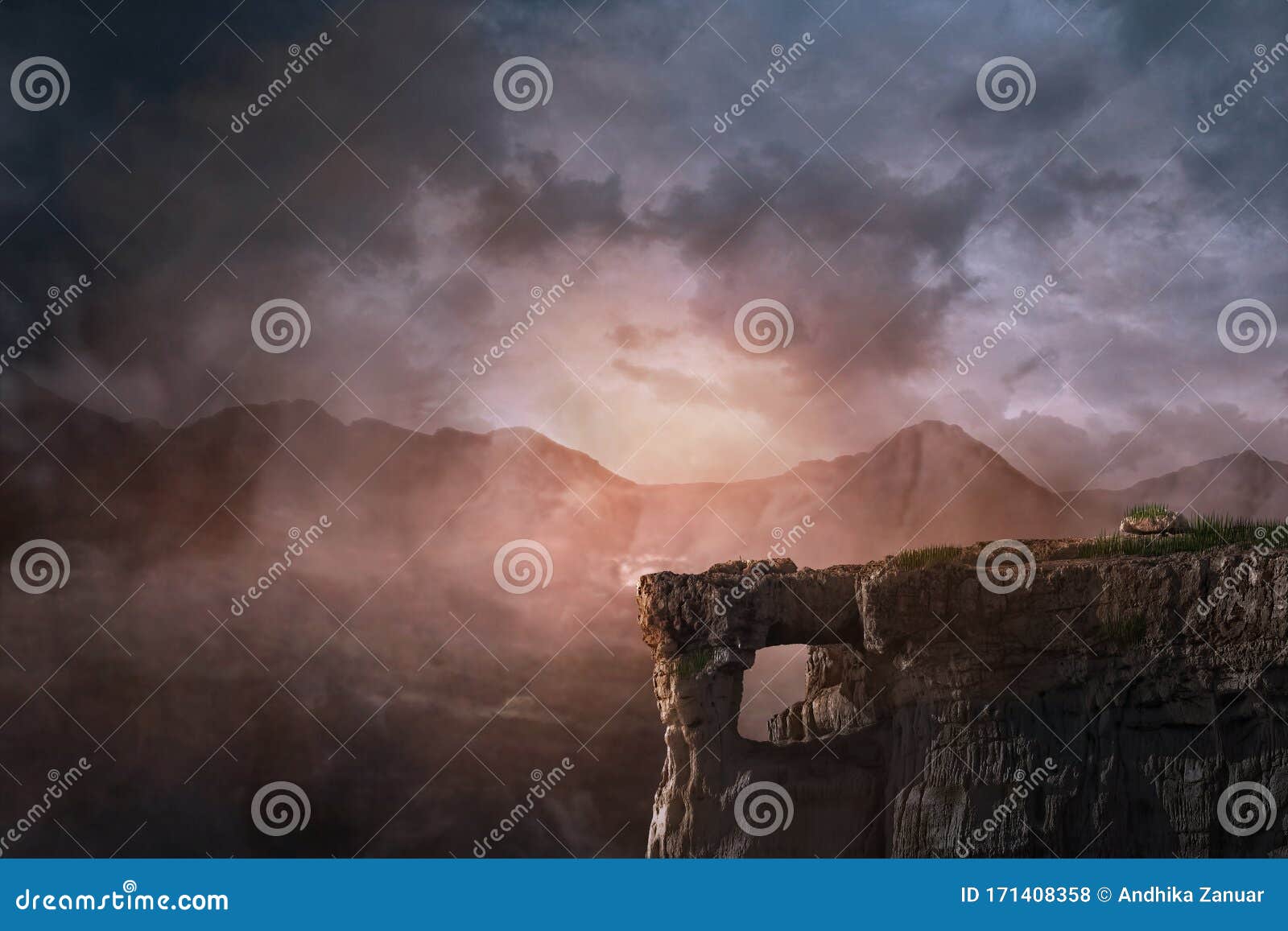 Cliff Background Fantasy, Photo Editing Background Stock Photo ...