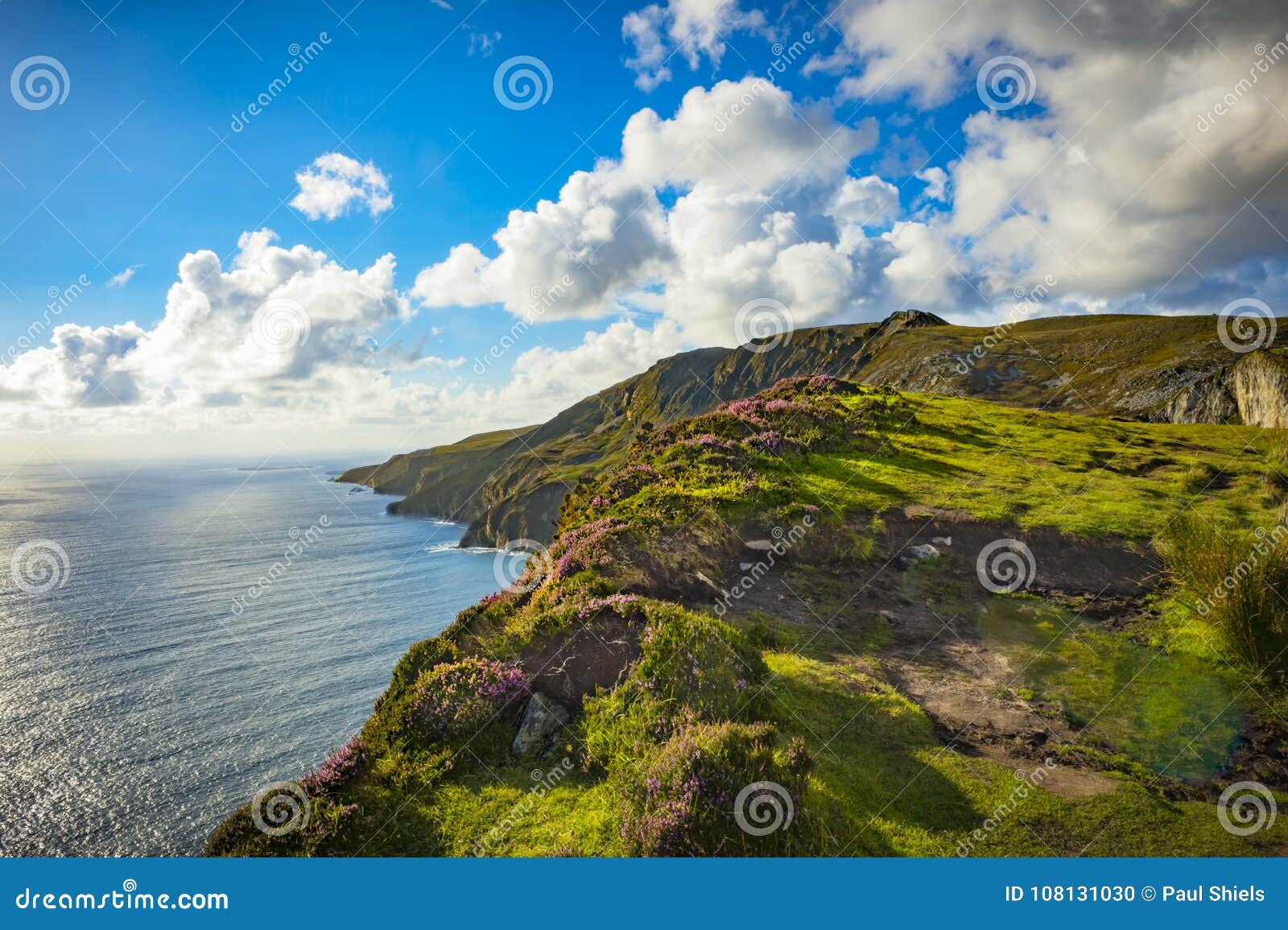 a cliff at sliabh liag, co. donegal on a sunny day