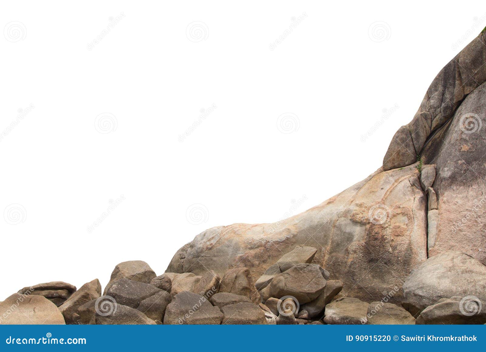 cliff stones  white background