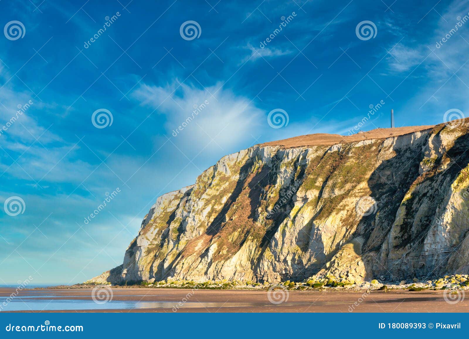 Cliffs of Cape Blanc-nez I Frankrike Fotografering för Bildbyråer ...