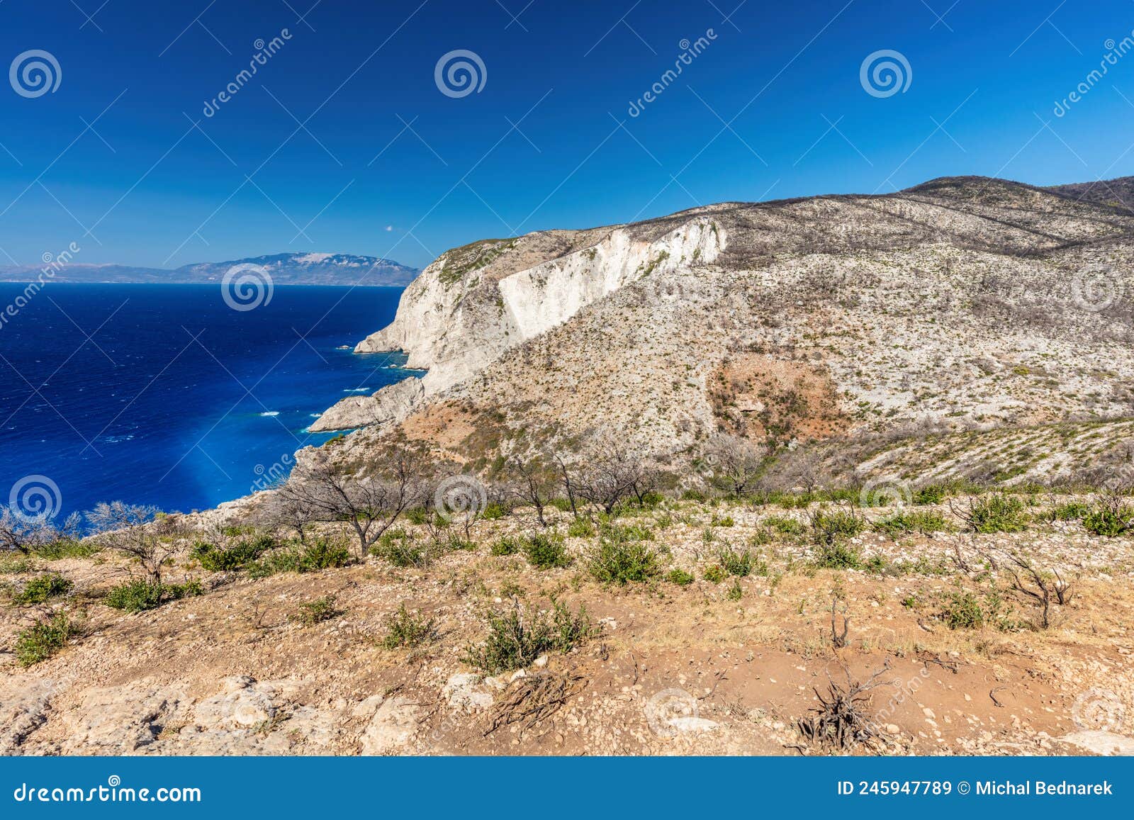 cliffs and ioanian sea at zakynthos, greece