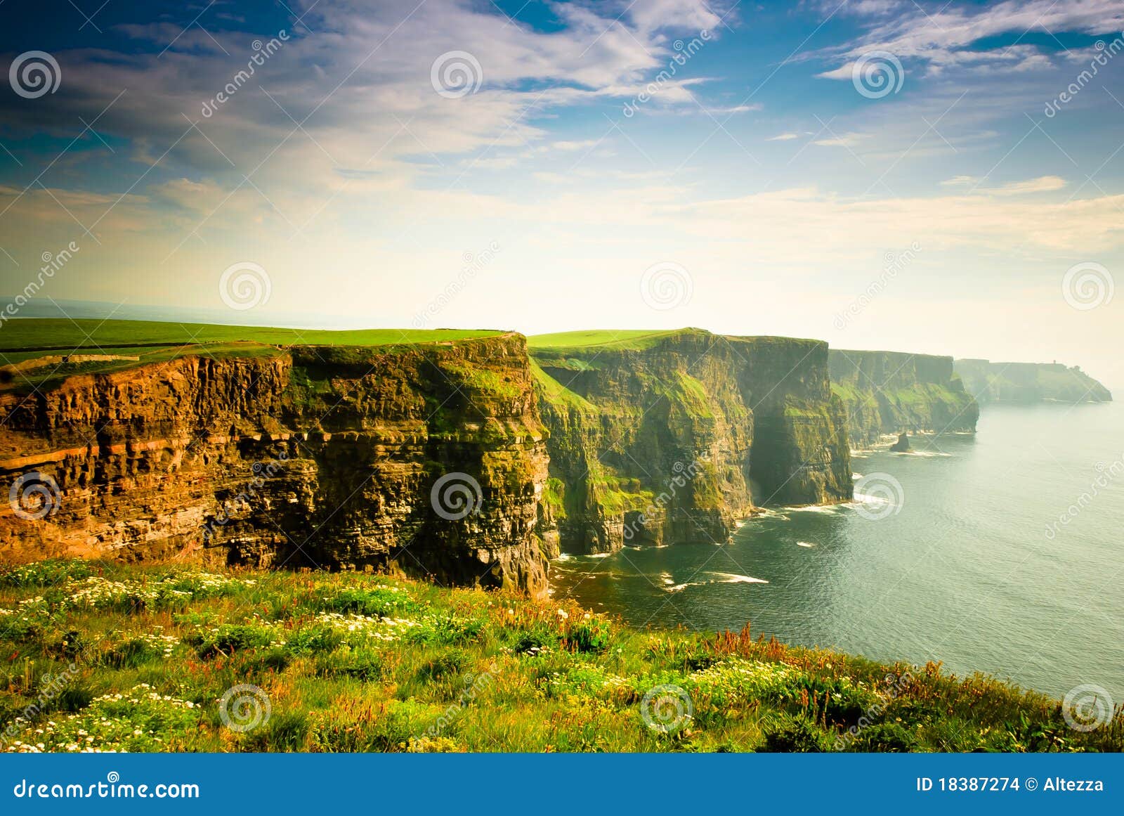 cliffs of moher under cloudy sky, ireland