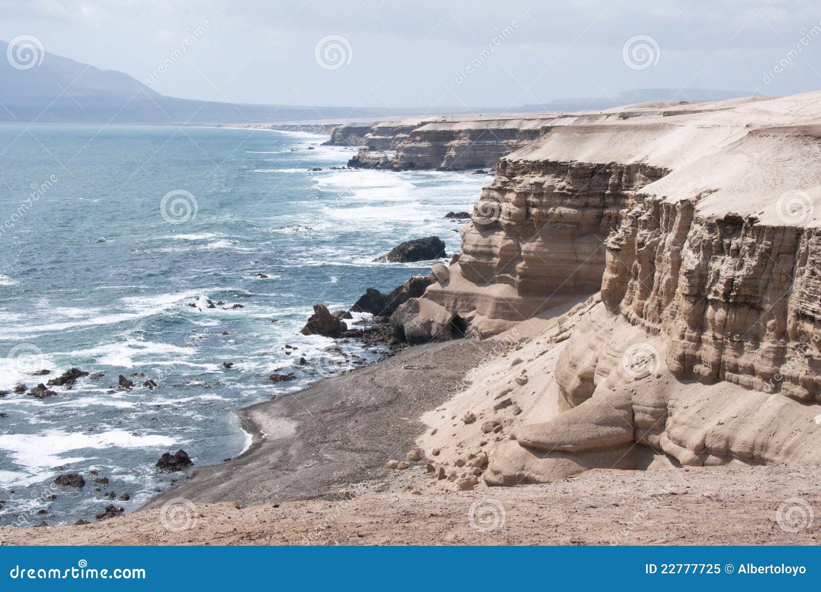 cliffs near la portada natural monument, chile