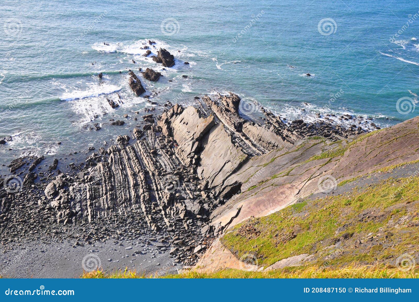 The North Devon Atlantic Coast between Hartland Quay and Morwenstow, UK Stock Photo - Image of