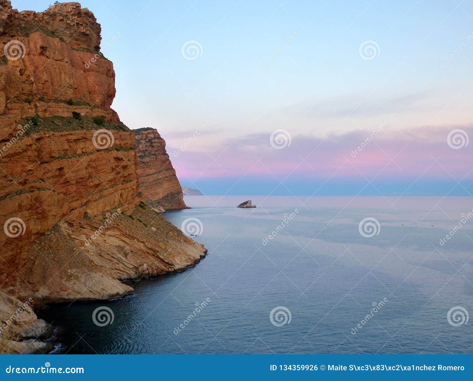 cliffs of sierra helada. benidorm spain. sunset.