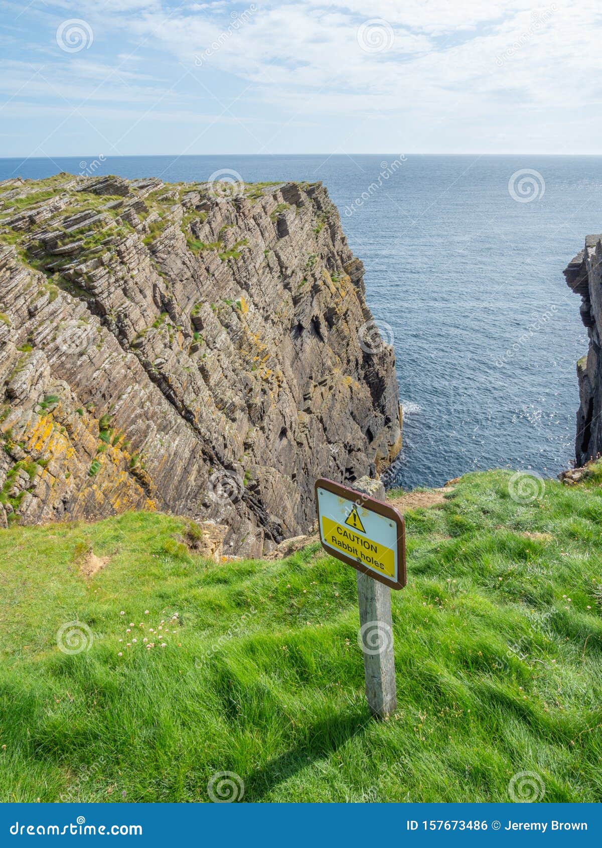 clifftop walk at the tomb of the eagles, south ronaldsay, orkney
