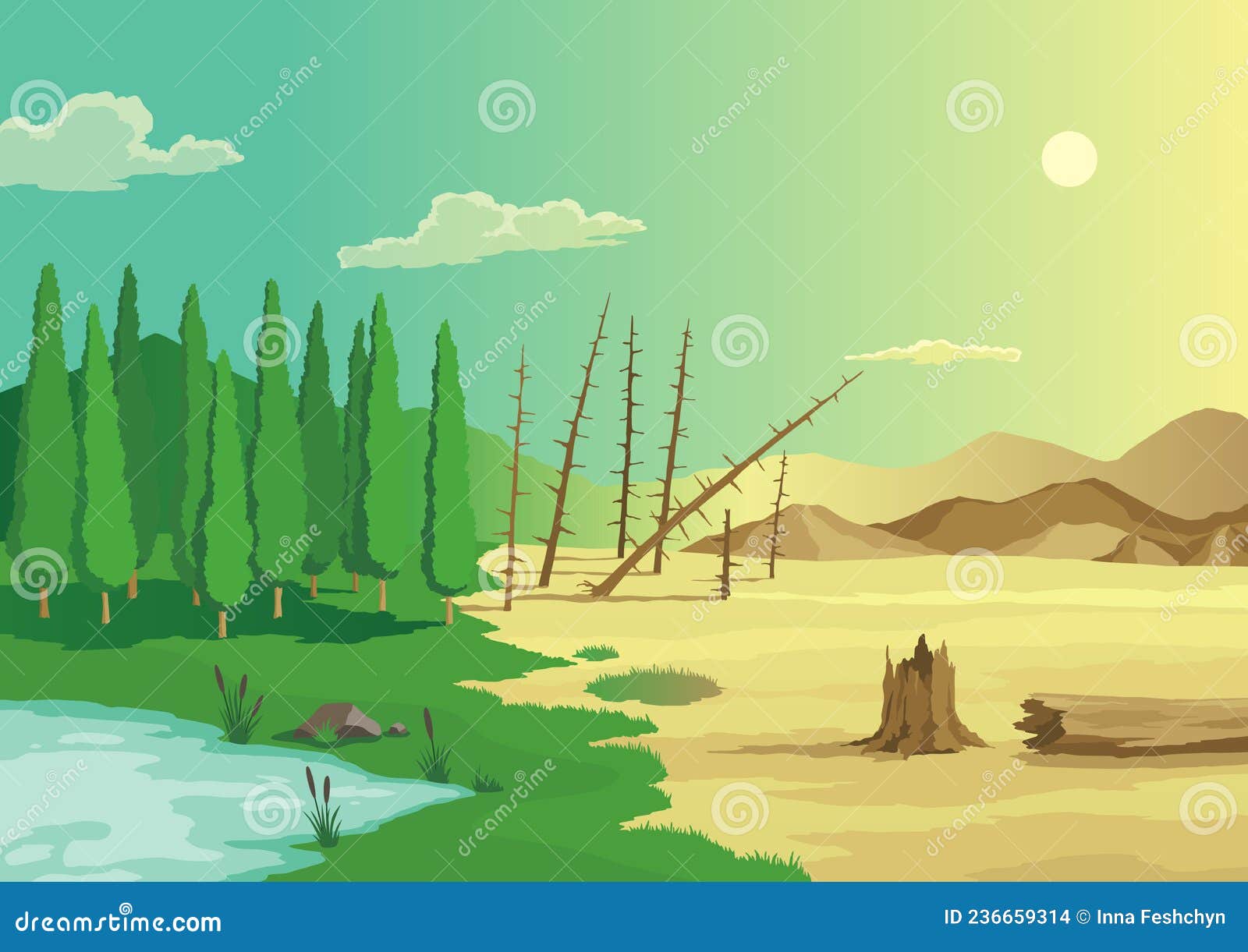 Soil Degradation Illustration Concept On White Background Cartoon soil-degradation-illustration-concept-on-white-background-cartoon