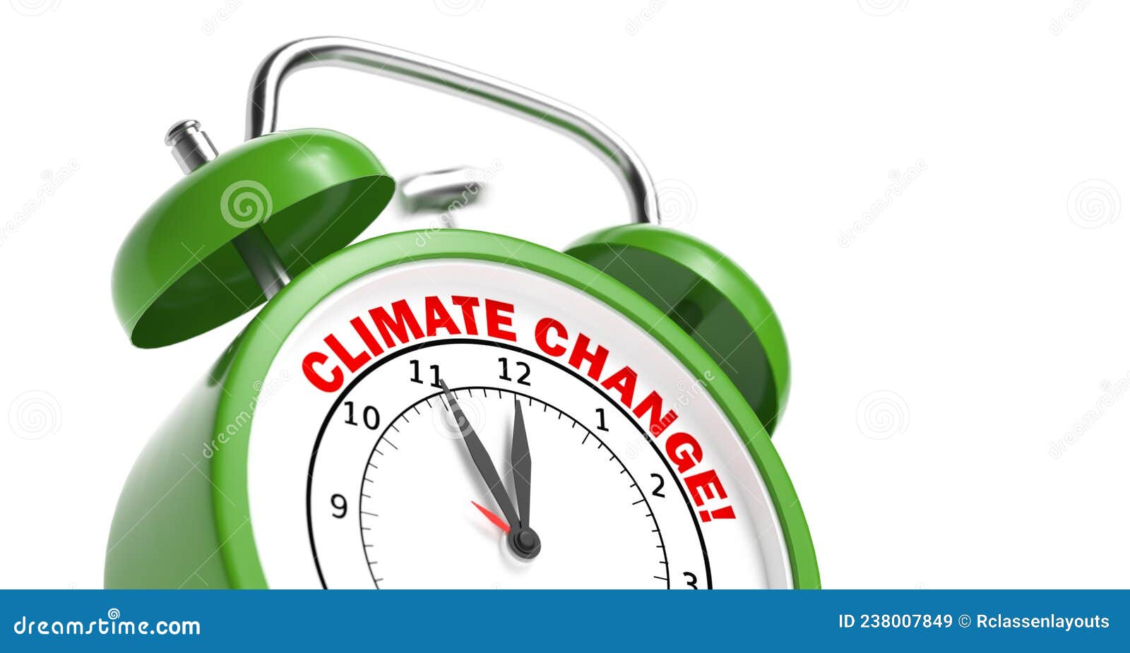 Climate Change or Climate Protection As a Word with a Green Alarm Clock