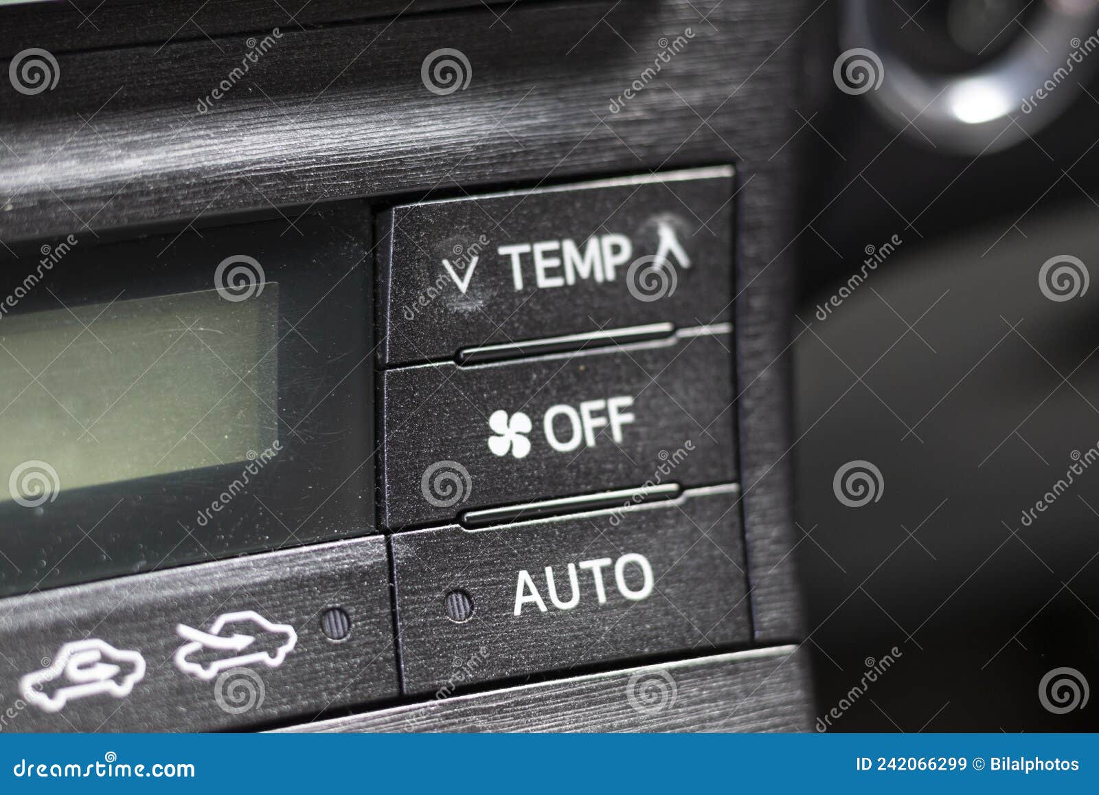 Climate Control Air Conditioner Buttons Selective Focus Stock Image